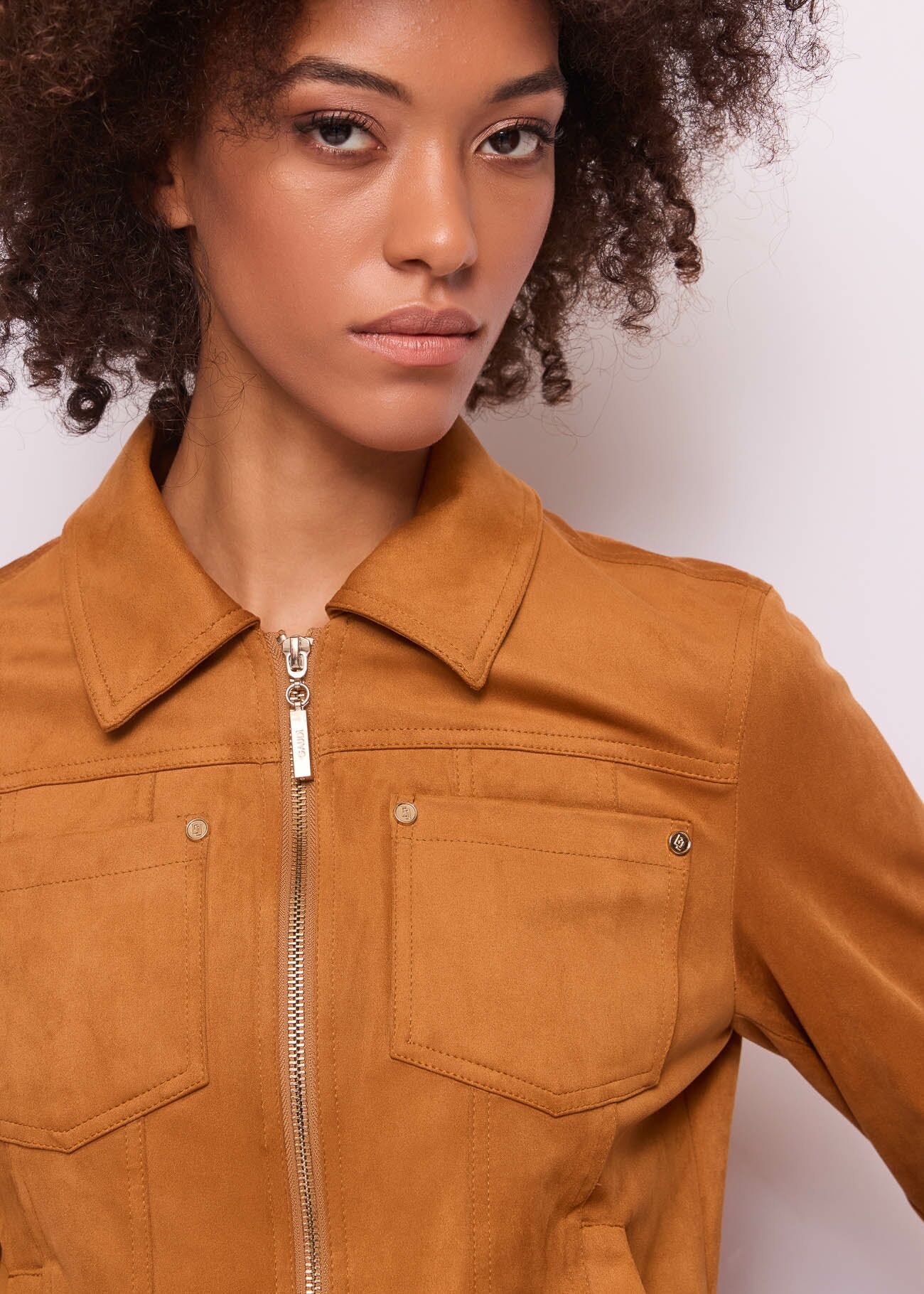 Giacca donna marrone con zip