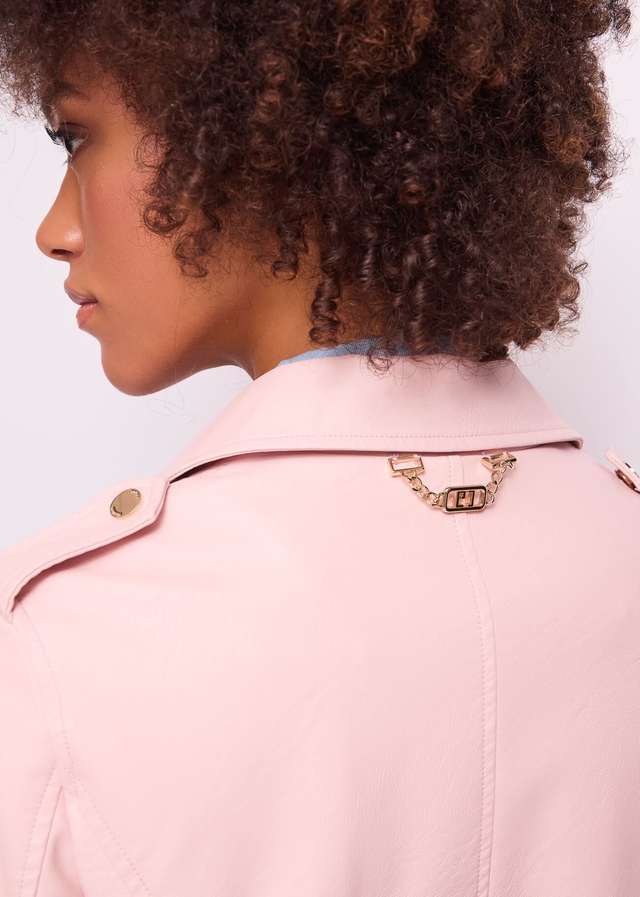 Veste de motard en matière synthétique pour femme
