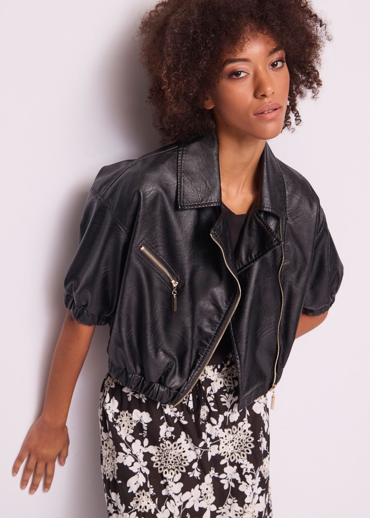 Giacca biker donna con zip
