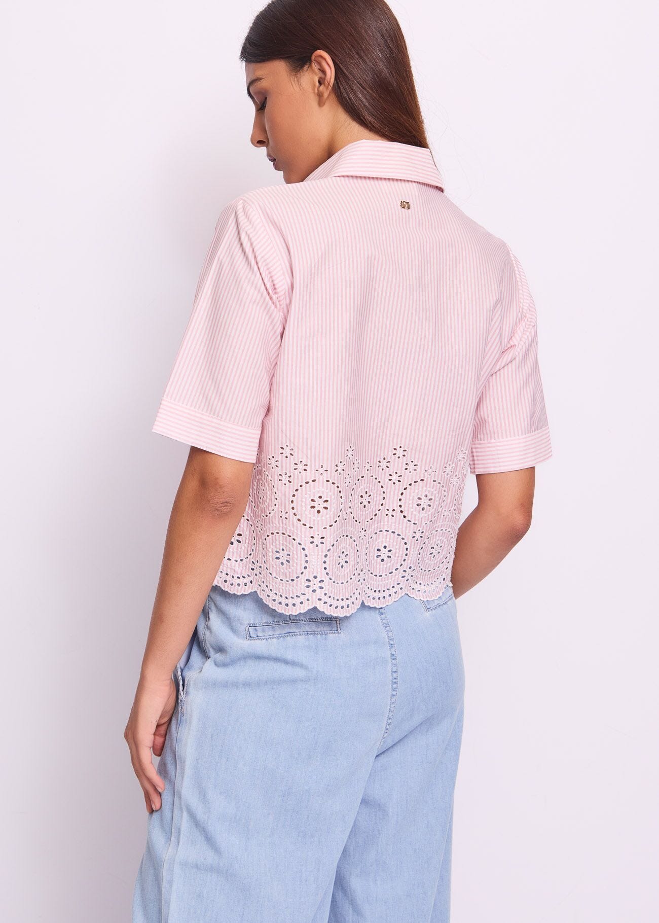 Chemise rayée en coton pour femme