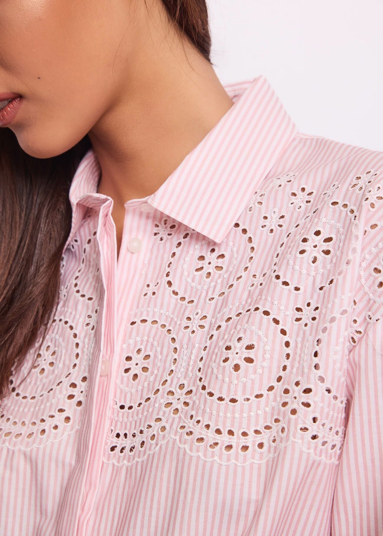 Chemise rayée en coton pour femme
