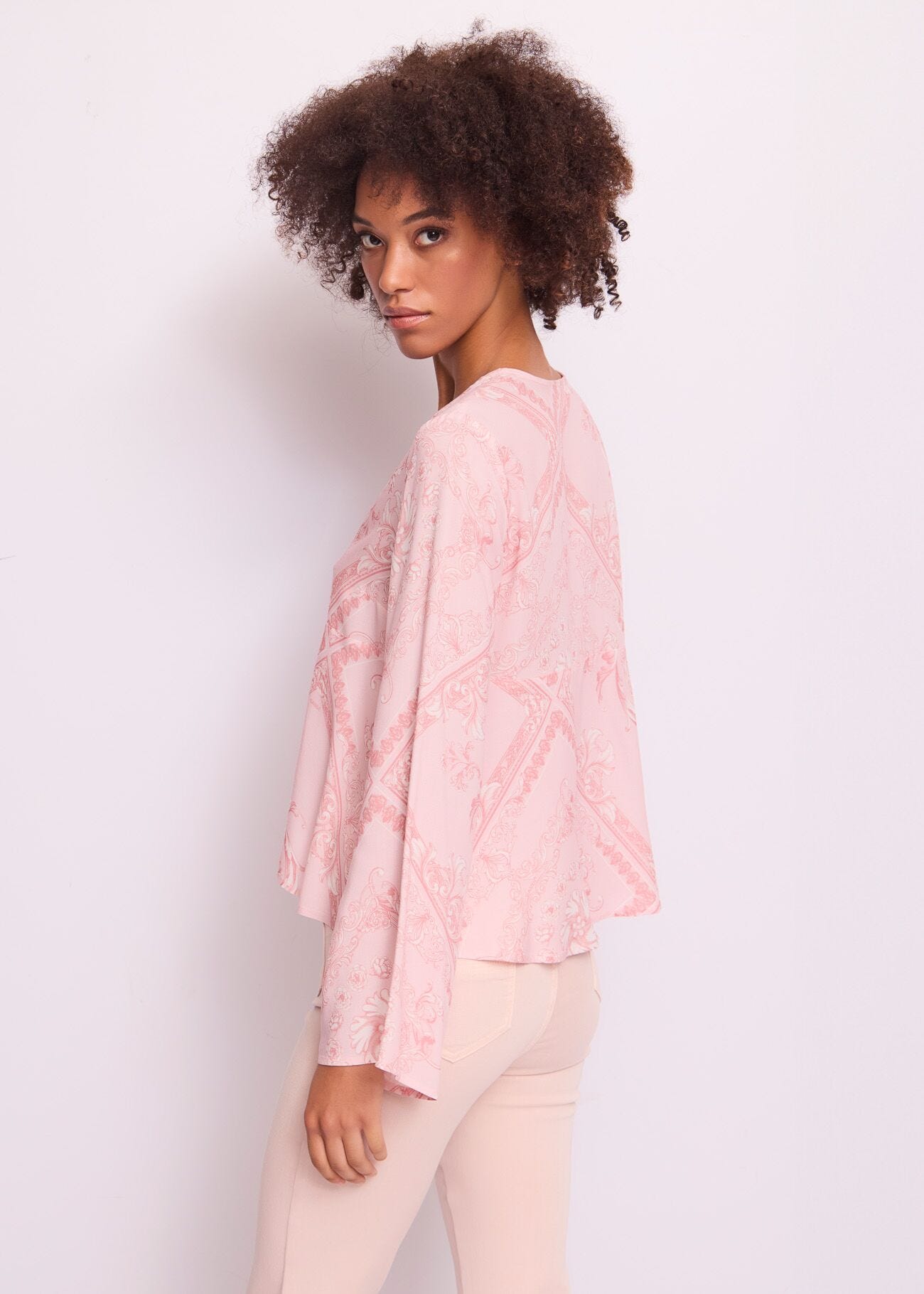 Blouse en mousseline imprimée pour femme