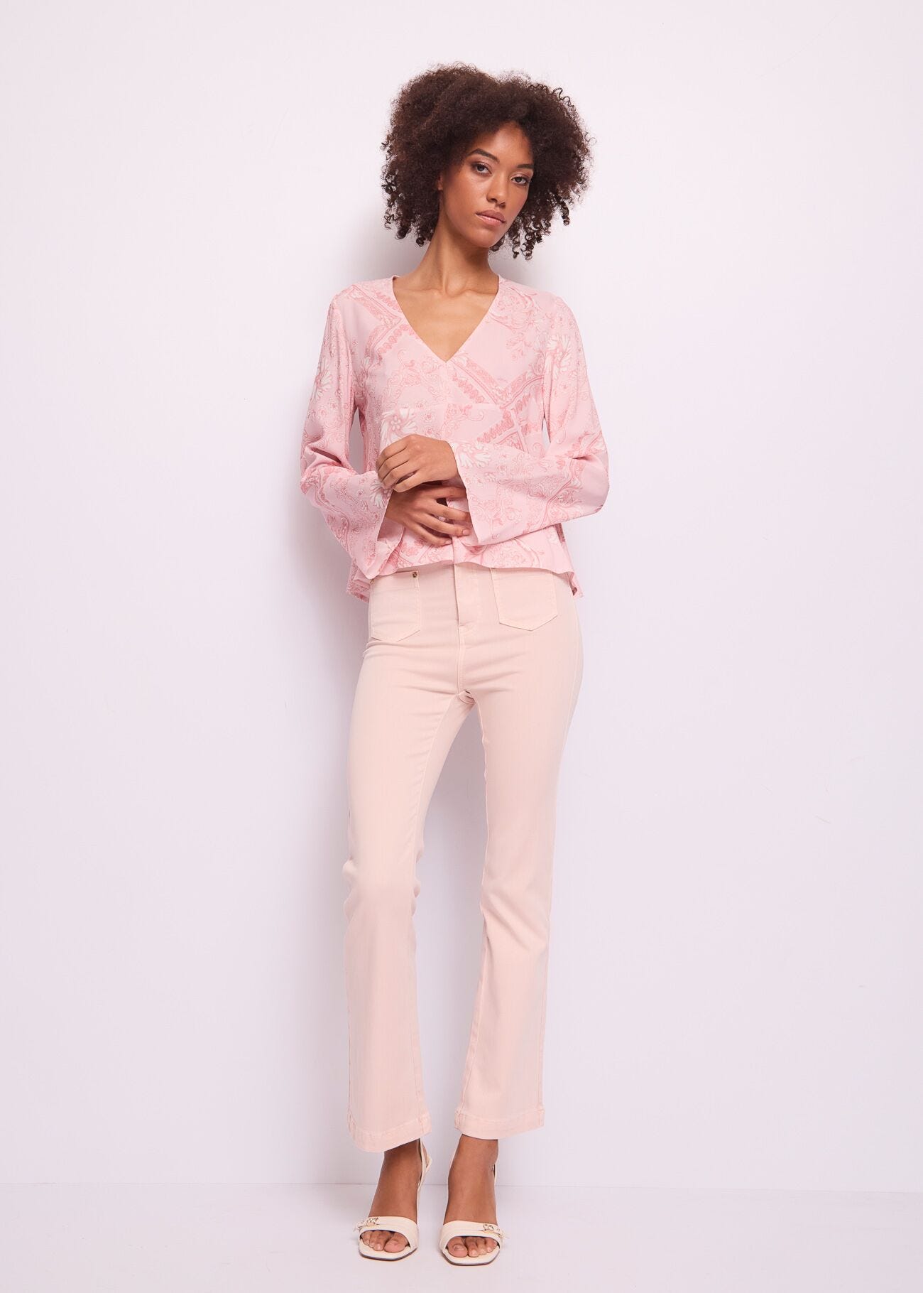 Blouse en mousseline imprimée pour femme
