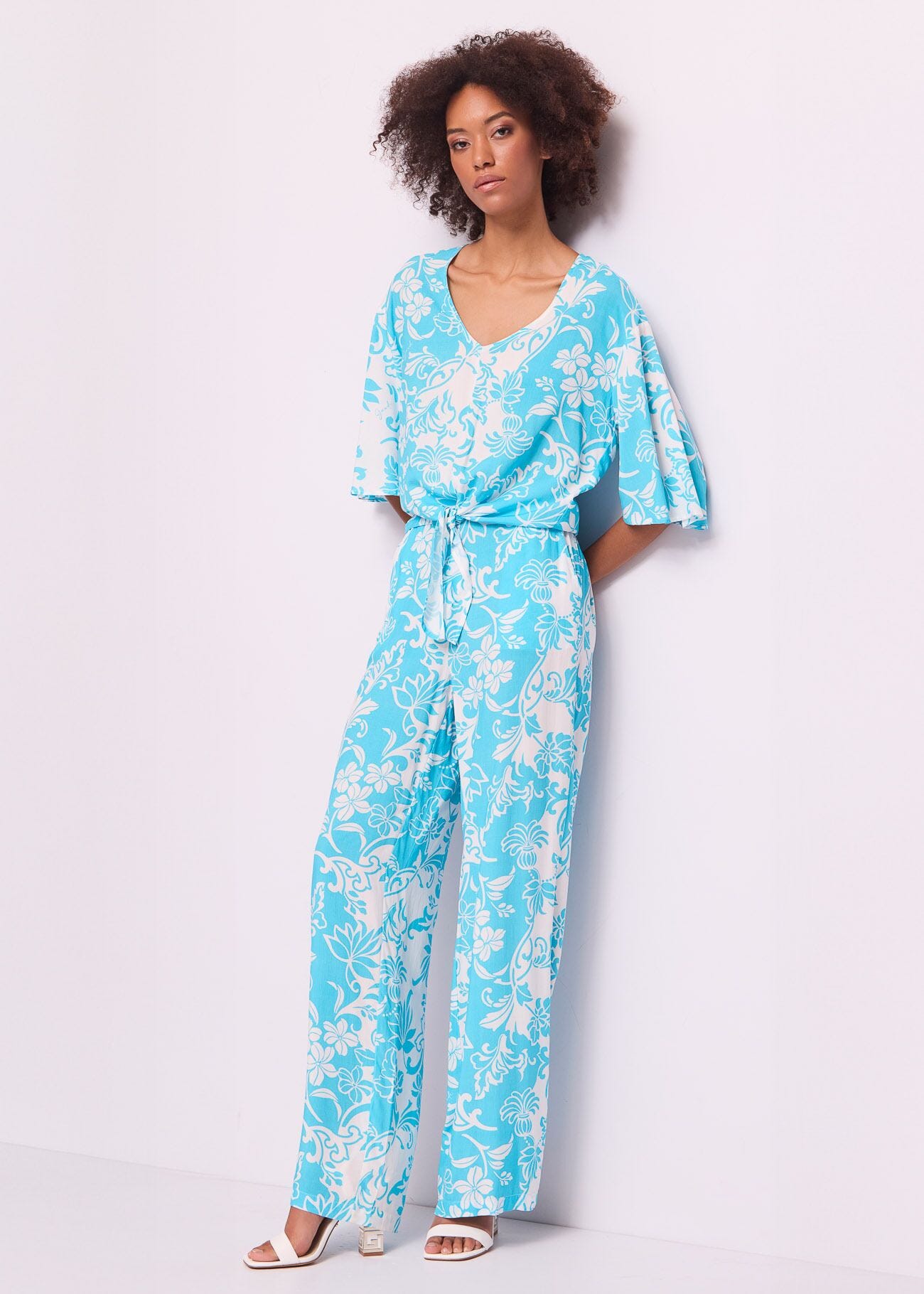 Blouse en mousseline imprimée pour femme