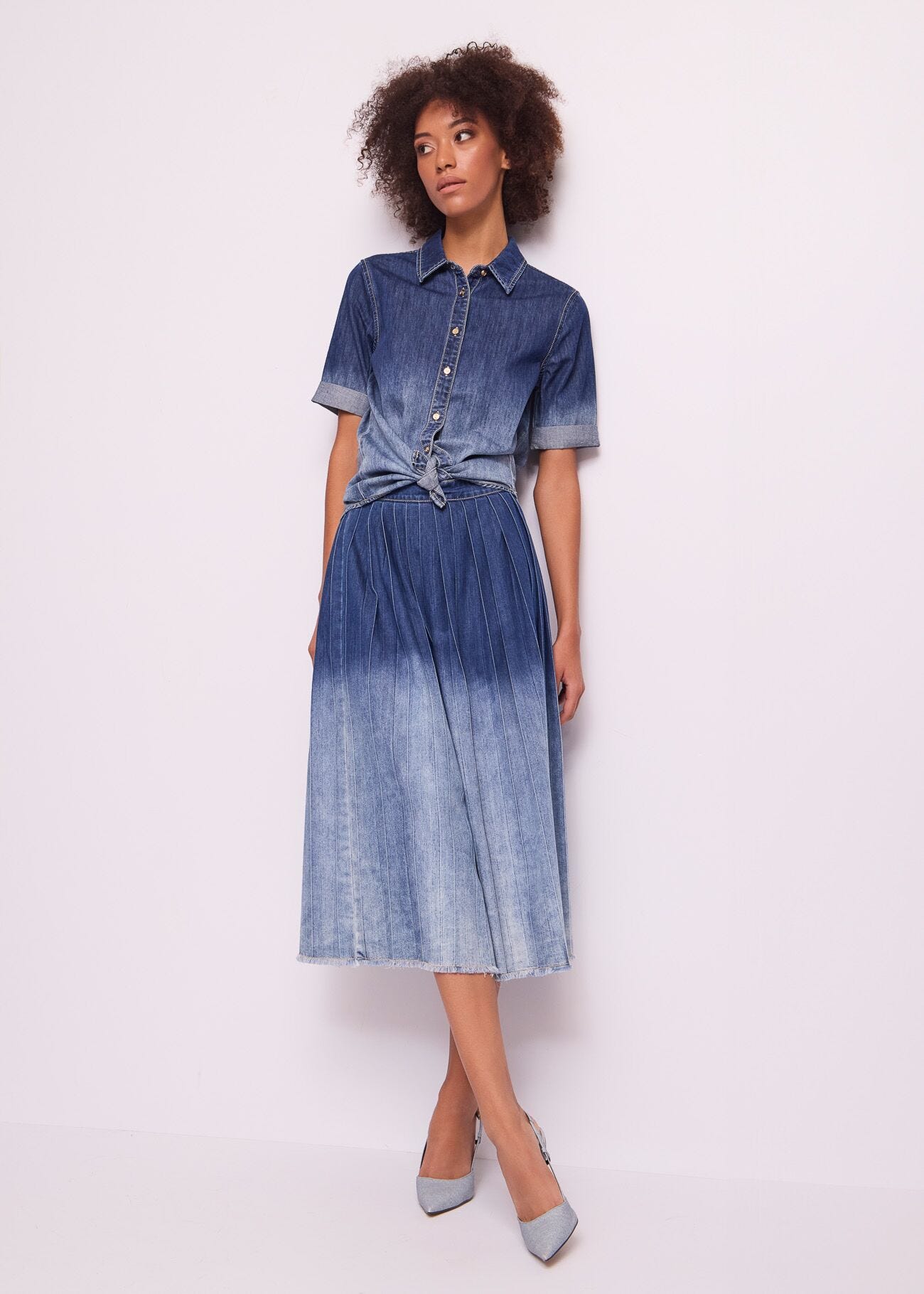 Camisa de mujer en chambray de algodón