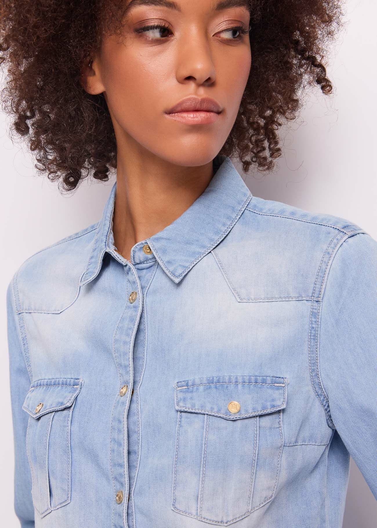 Chemise en chambray de coton pour femme