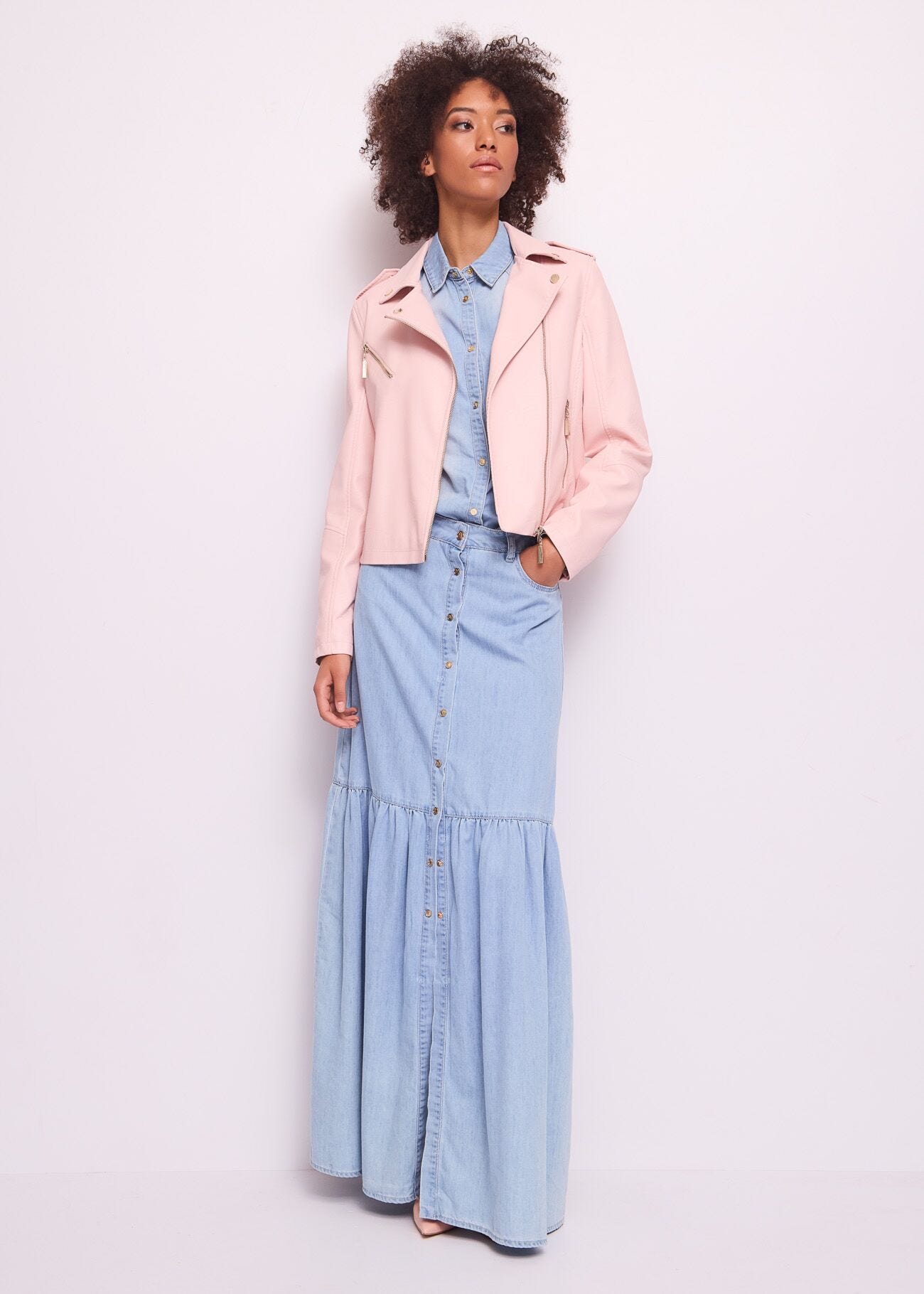 Chemise en chambray de coton pour femme