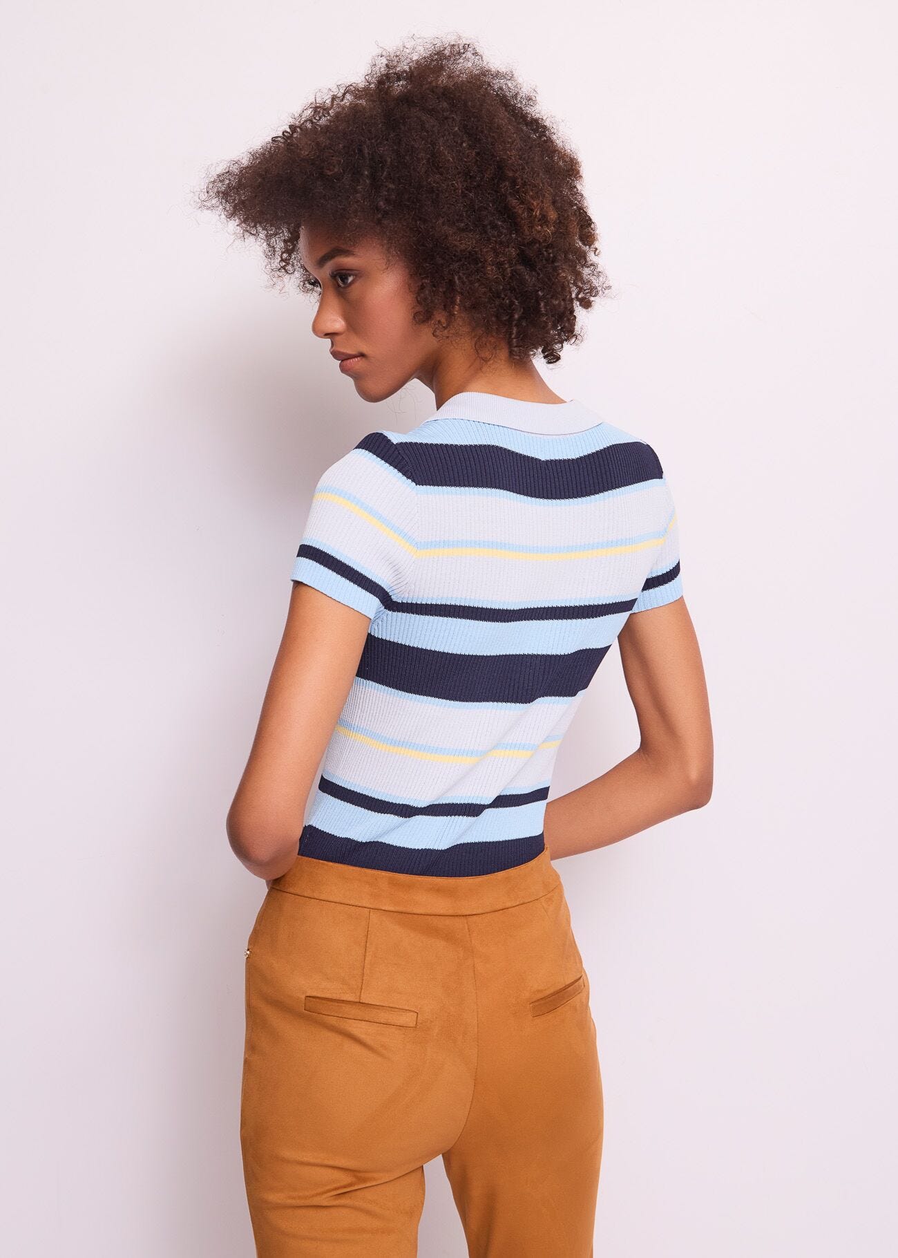 Polo donna con bottoni logati