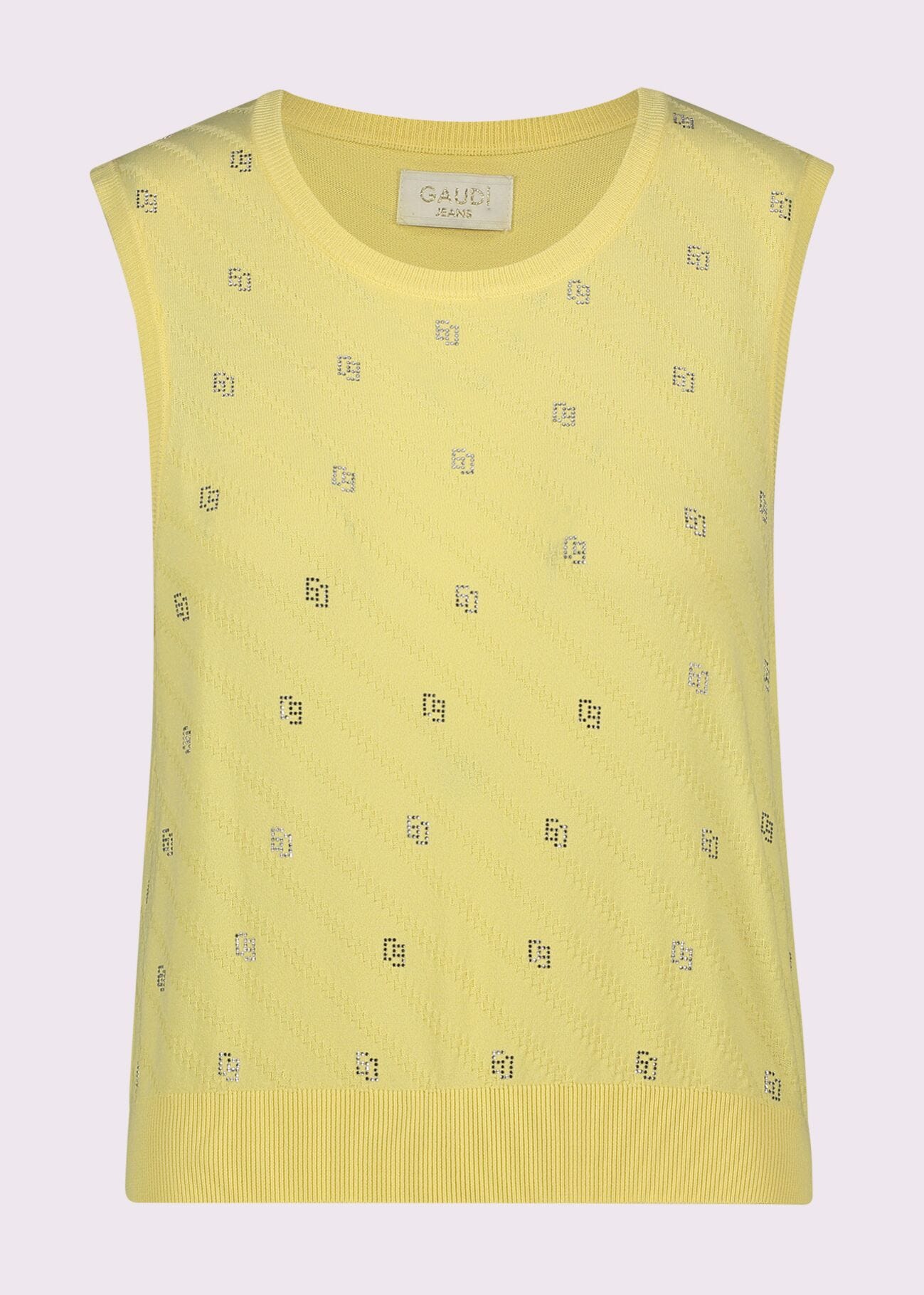 Gilet donna giallo con strass