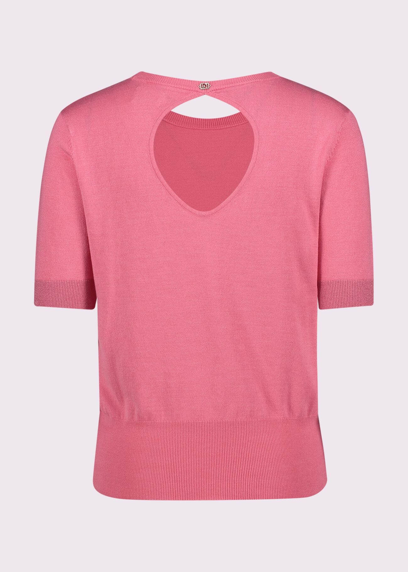 Maglia donna rosa con maniche corte