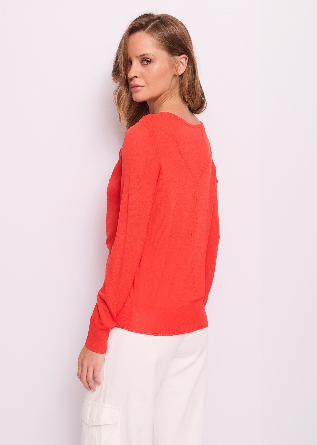 Maglia donna rossa con cut-out