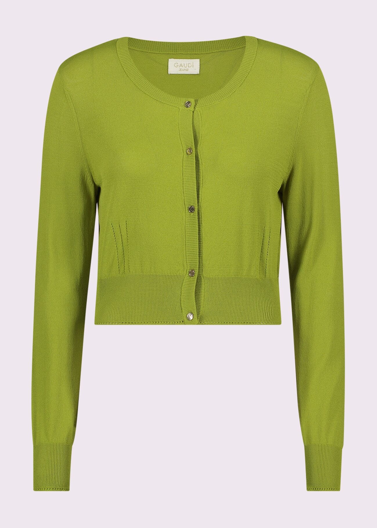 Cardigan donna verde con maniche lunghe