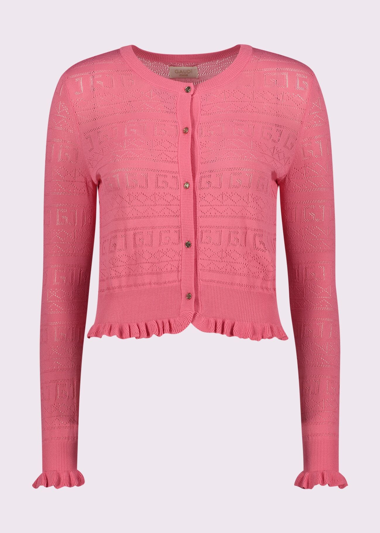 Cárdigan rosa de punto para mujer
