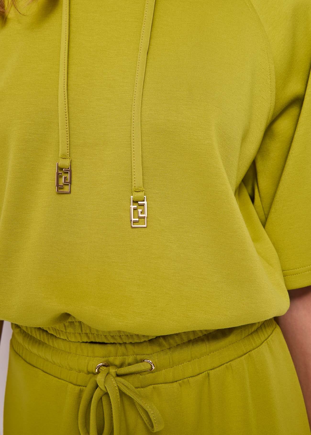 Sweat-shirt vert avec capuche pour femme