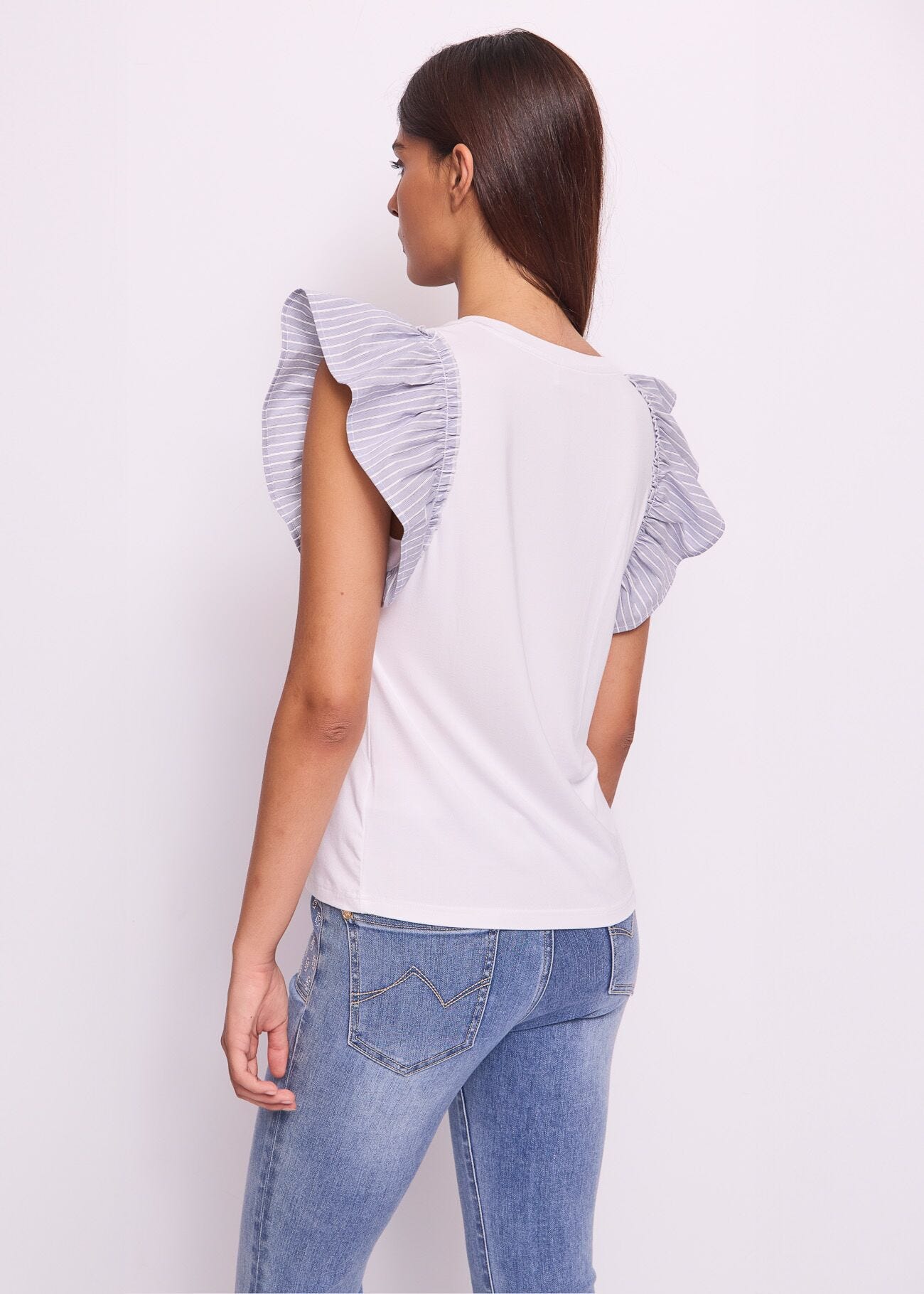 T-shirt blanc en jersey pour femme