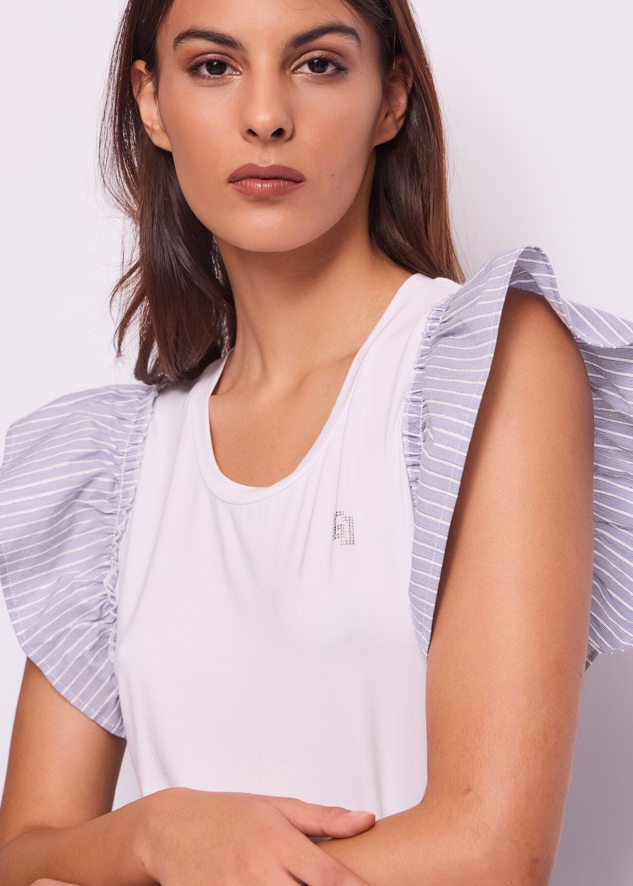T-shirt blanc en jersey pour femme