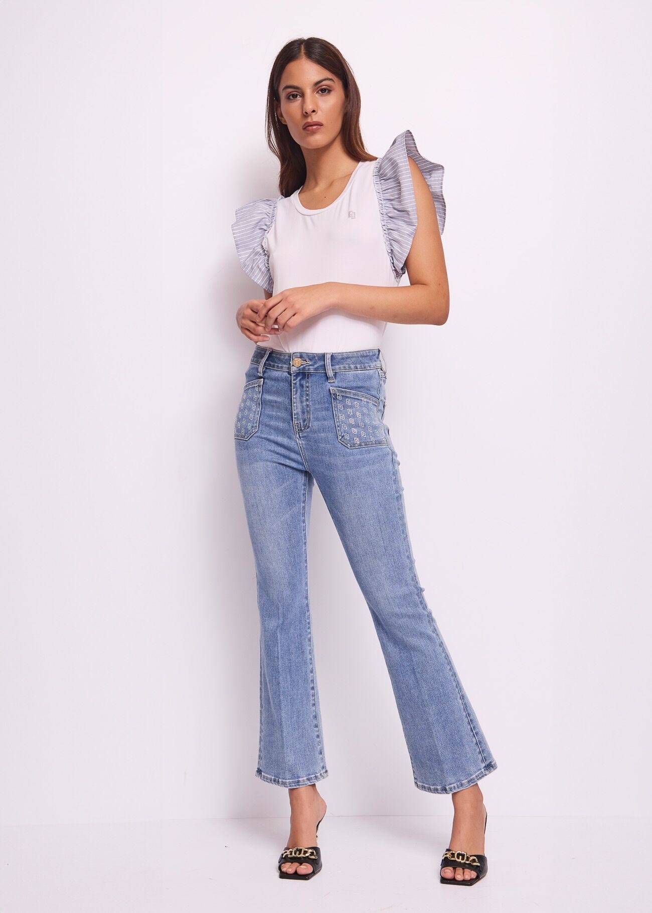 T-shirt blanc en jersey pour femme
