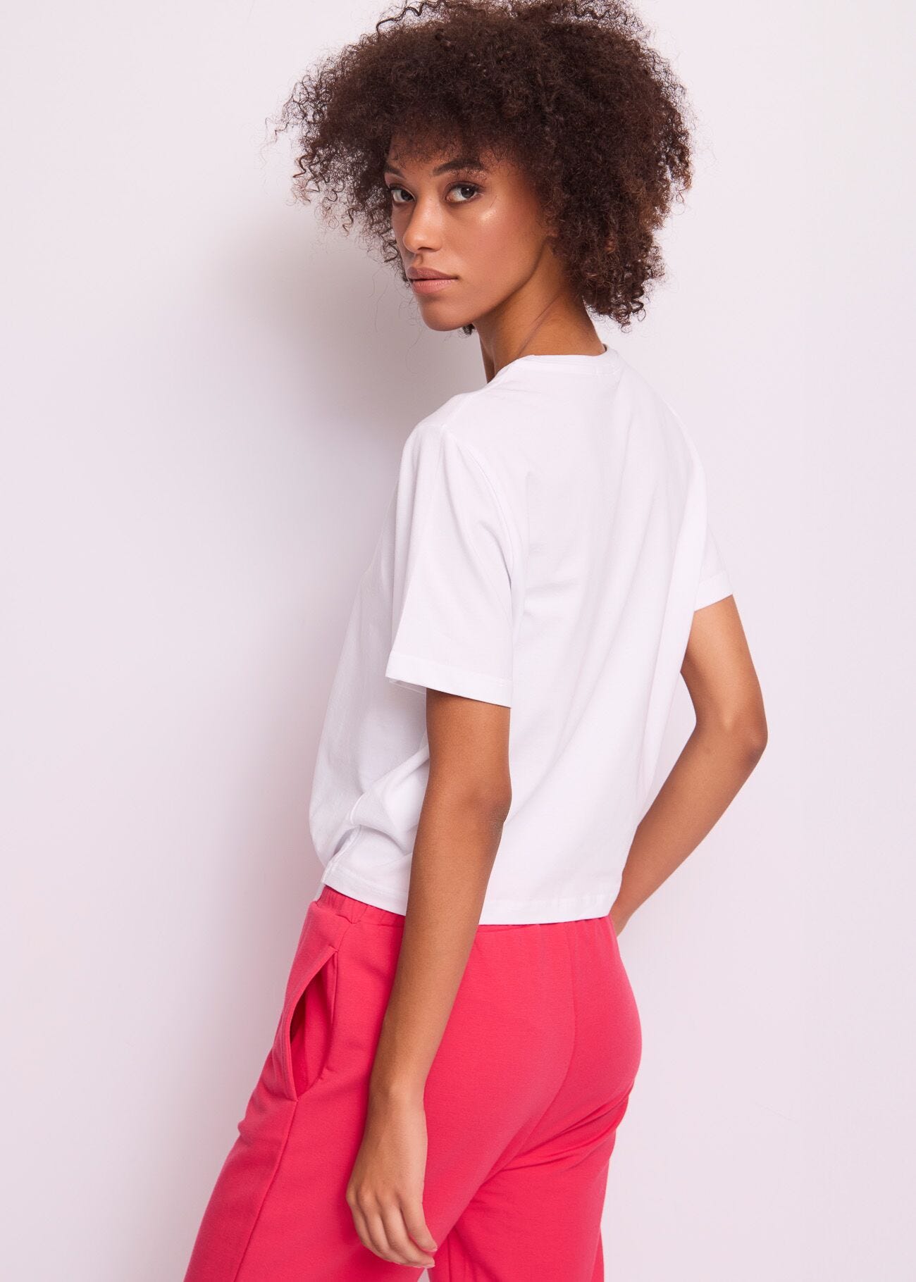 T-shirt blanc en coton pour femme