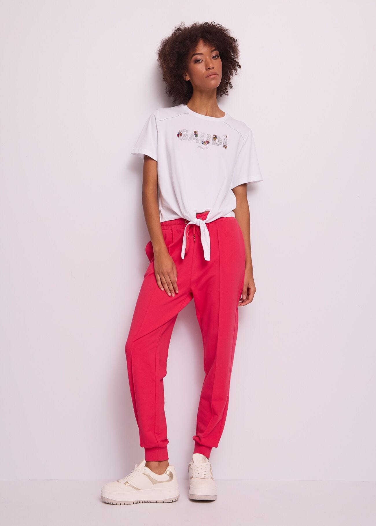 T-shirt blanc en coton pour femme
