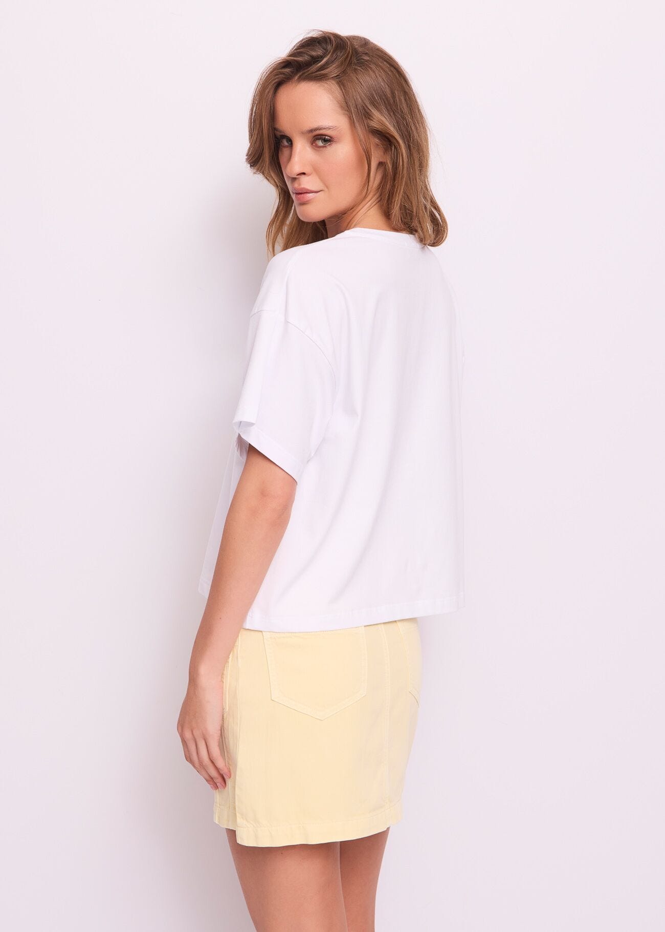 T-shirt blanc en coton pour femme