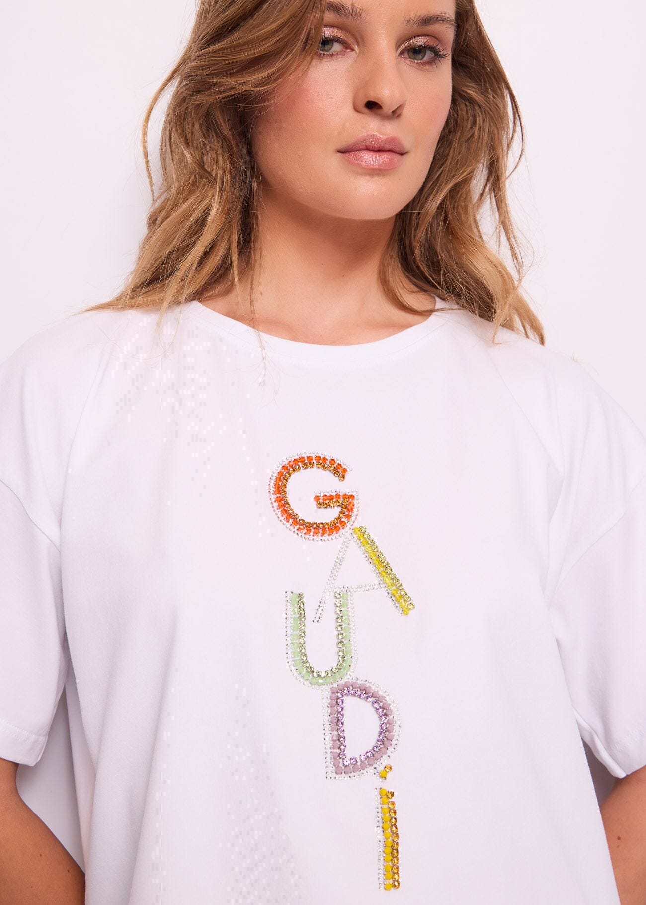 T-shirt blanc en coton pour femme