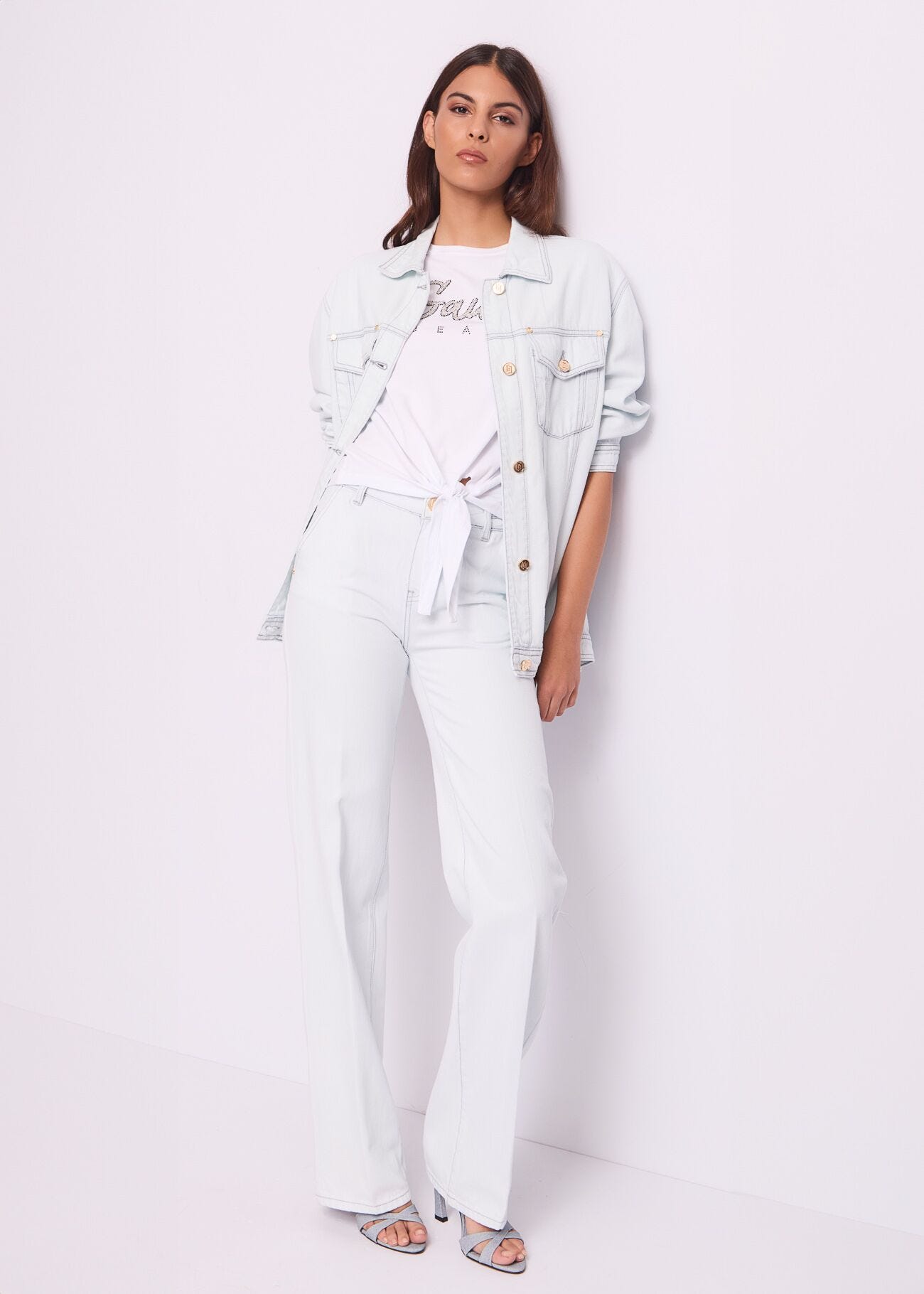 T-shirt blanc en coton pour femme