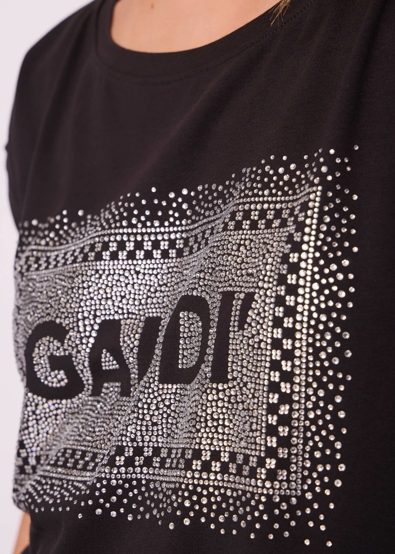 Women's black cotton T-shirt