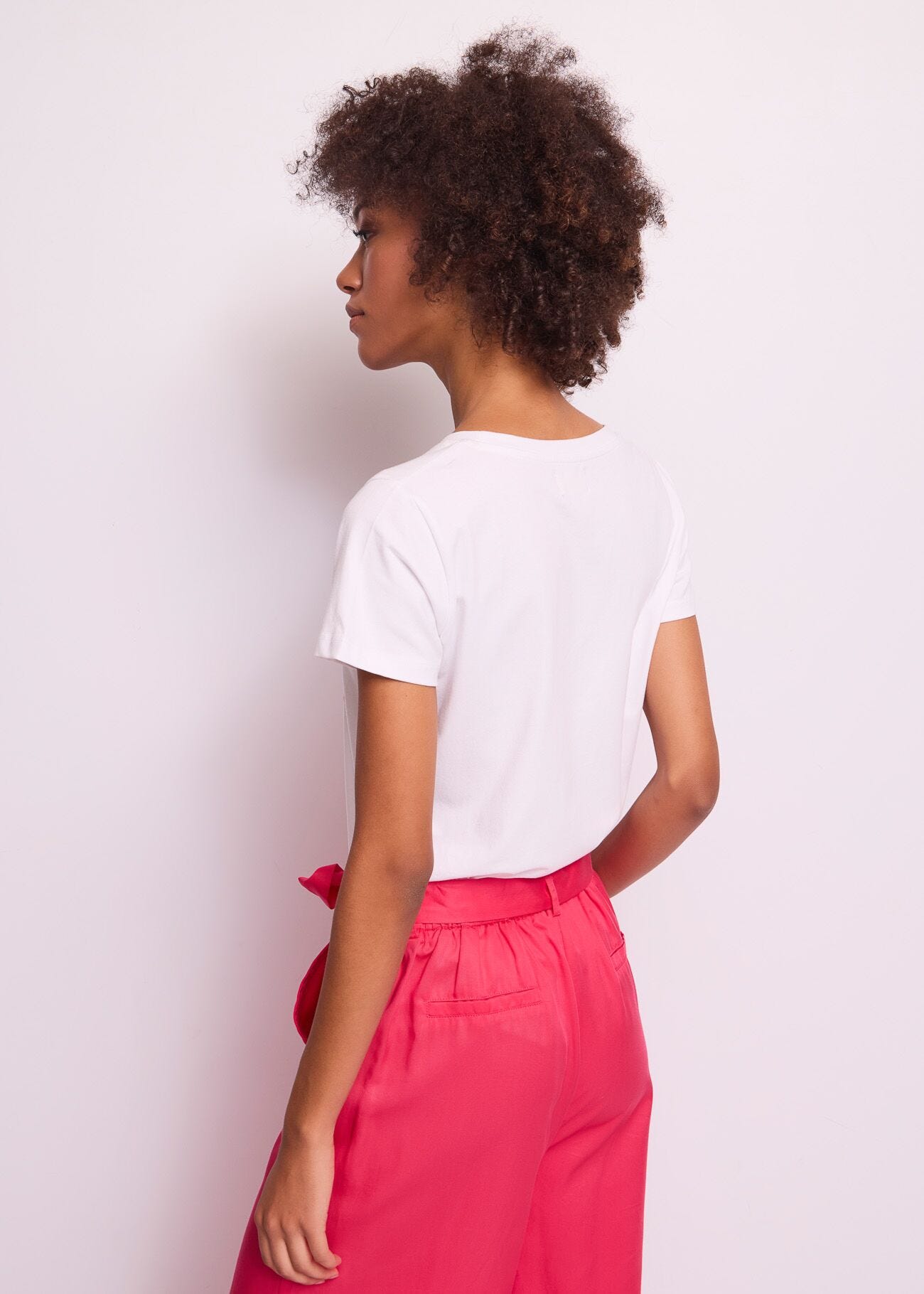 T-shirt blanc en coton pour femme