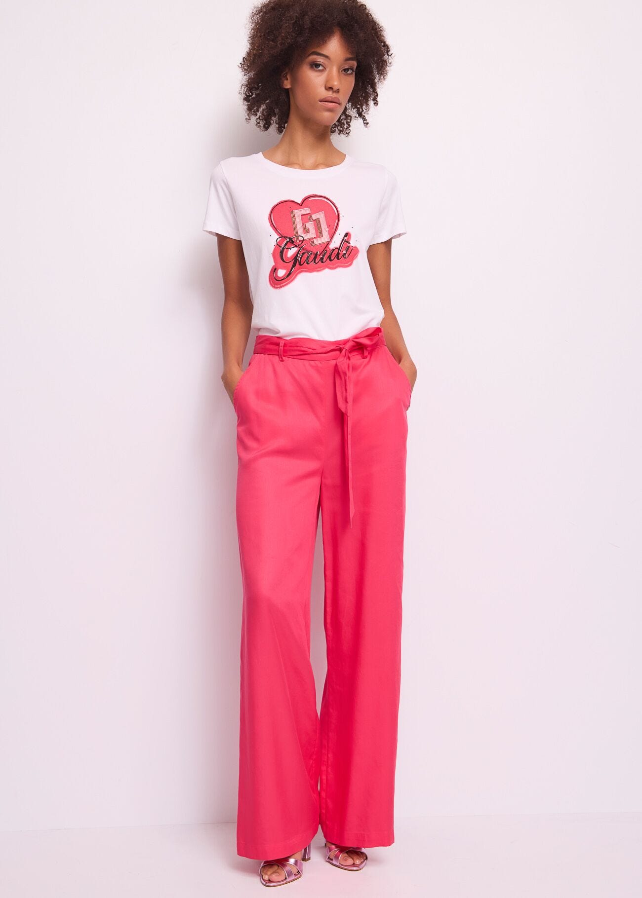 T-shirt blanc en coton pour femme