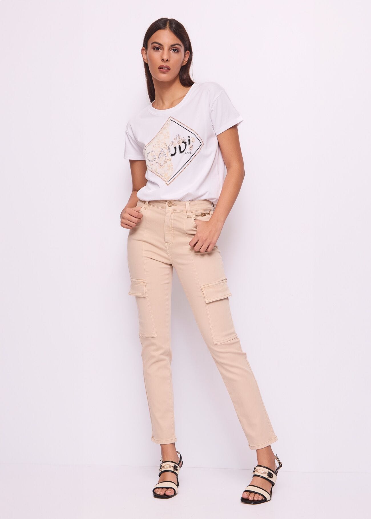 T-shirt blanc en coton pour femme