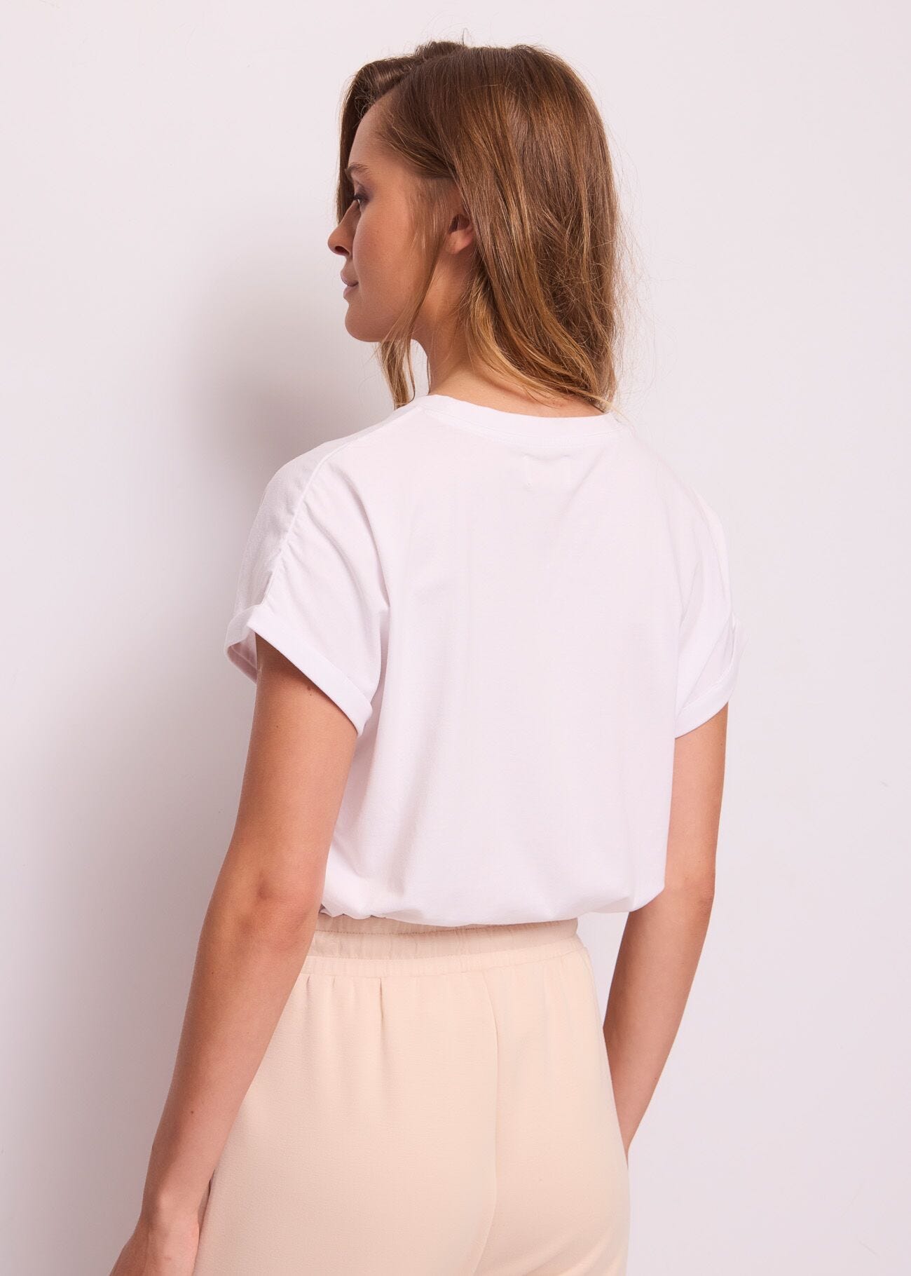 T-shirt blanc en coton pour femme