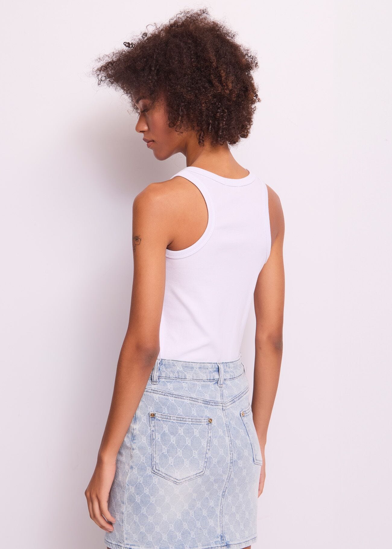 Top blanc en coton pour femme