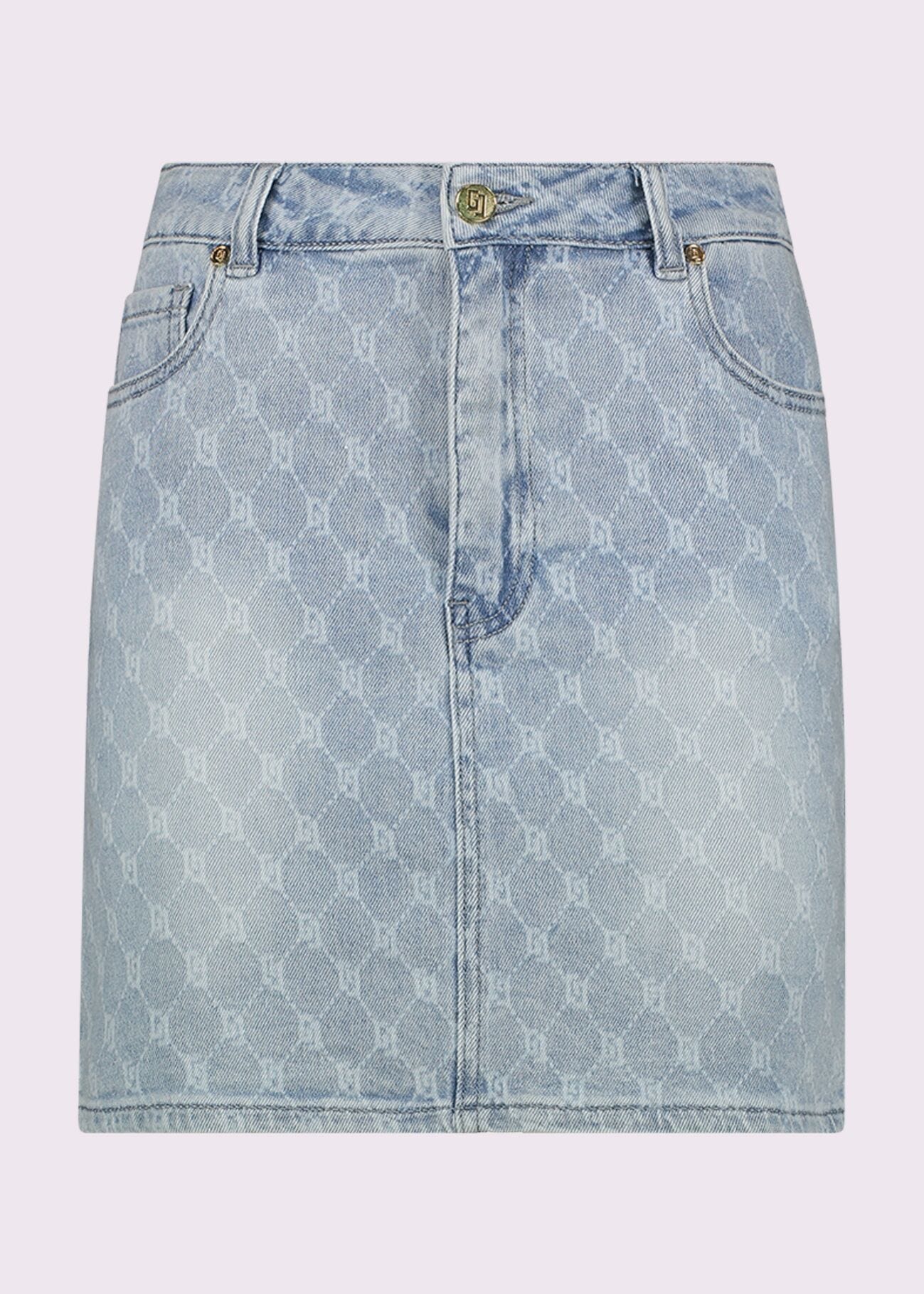 Mini-jupe en denim de coton