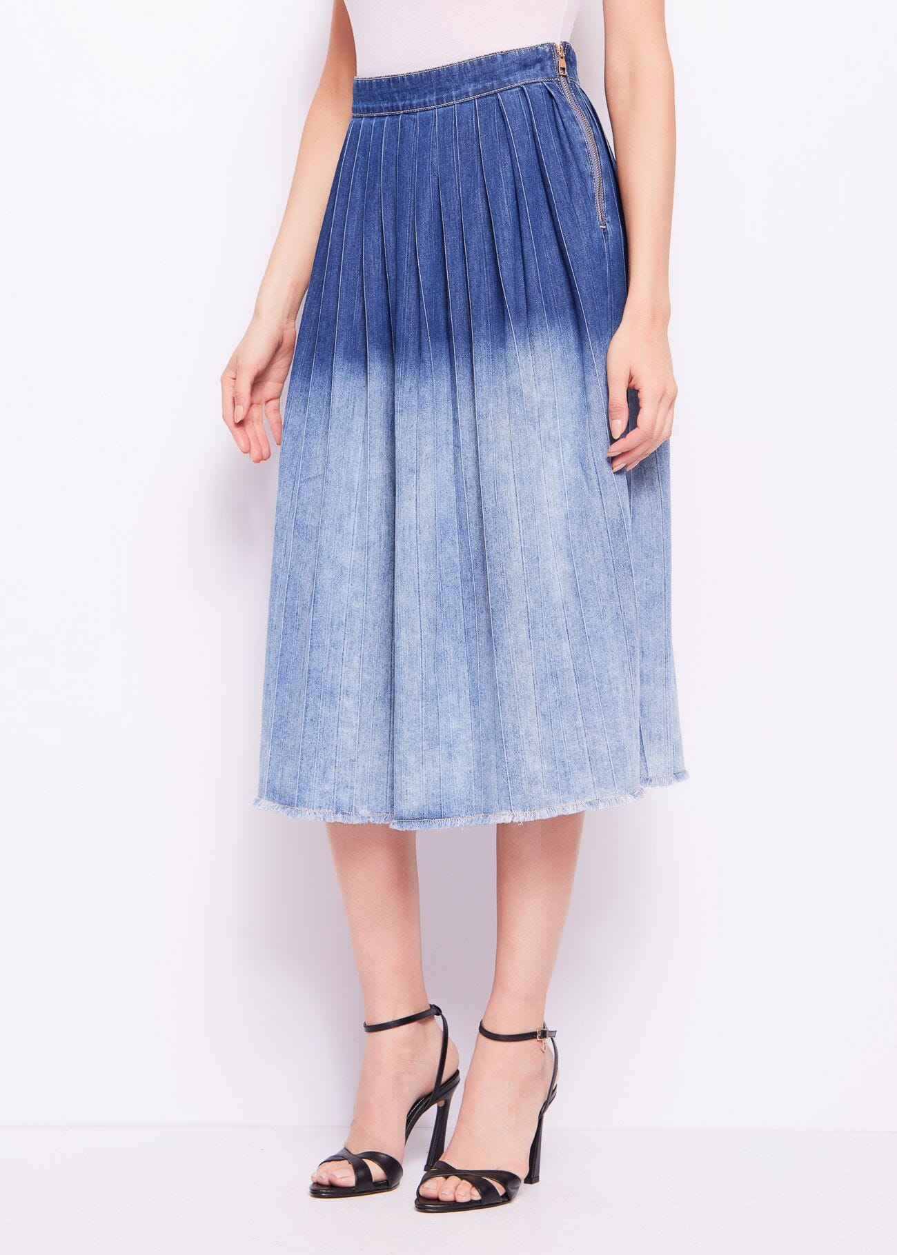 Jupe en chambray de coton