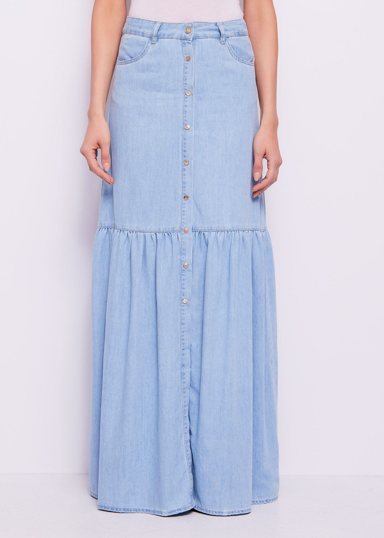 Jupe en chambray de coton