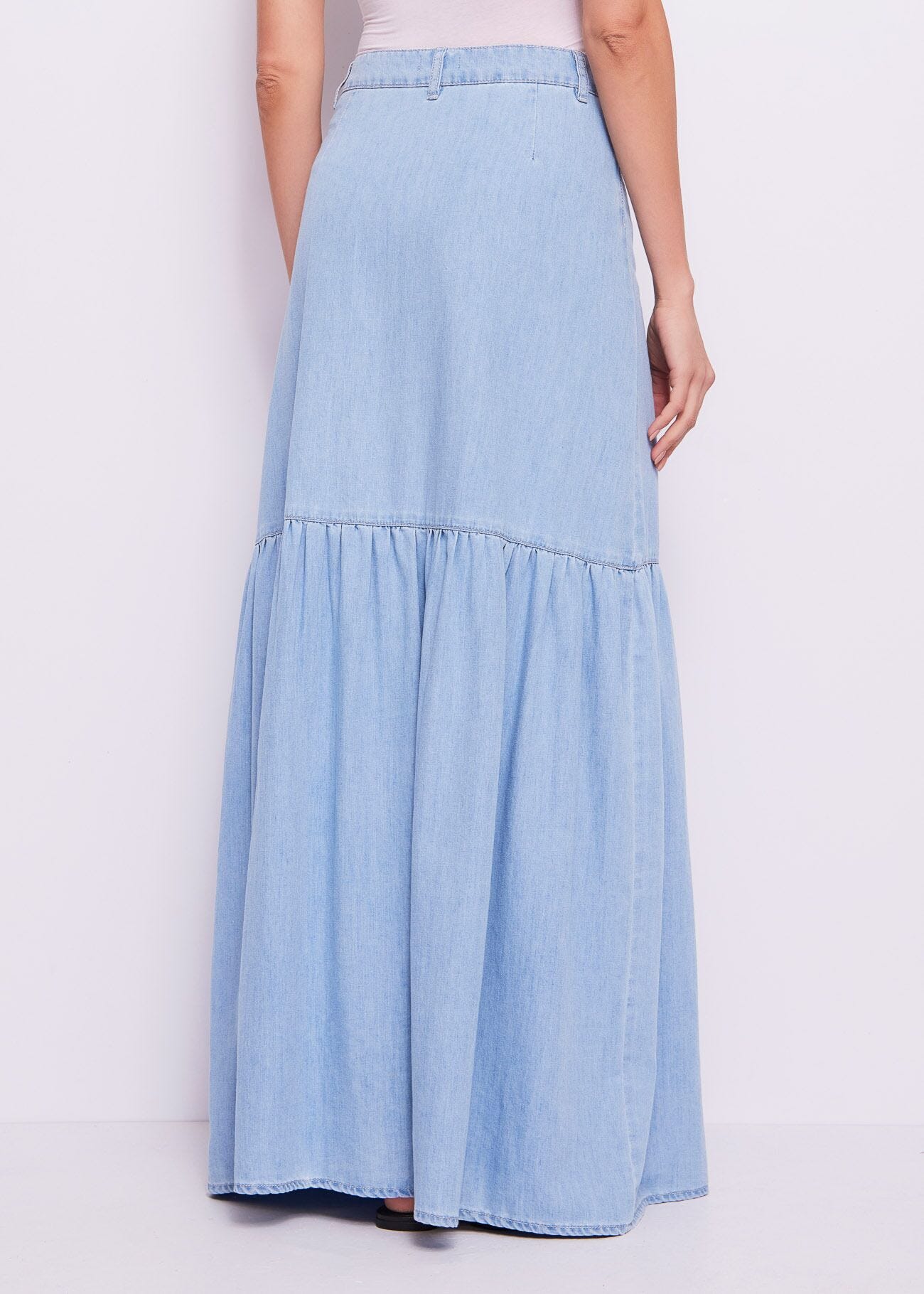 Jupe en chambray de coton