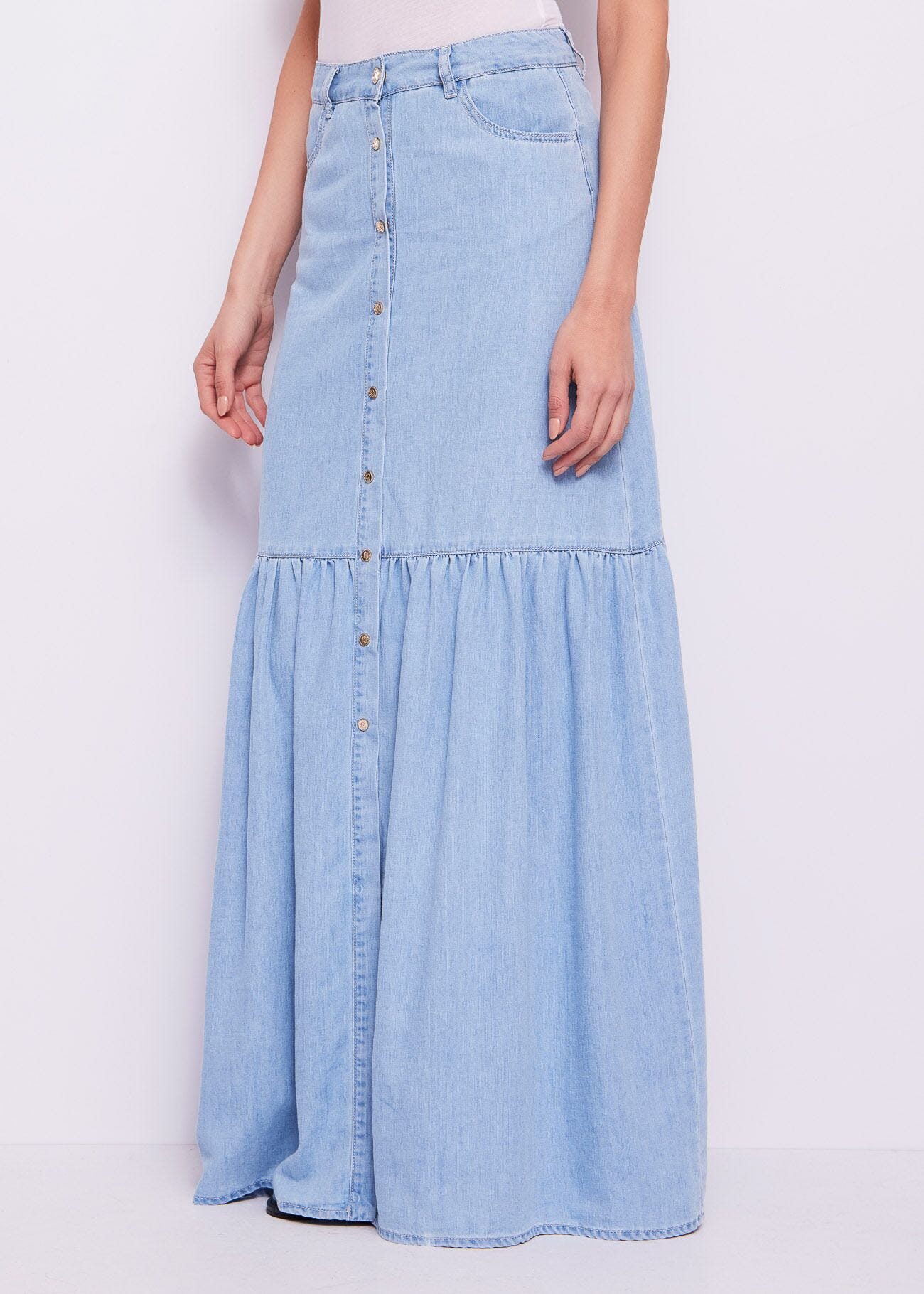 Jupe en chambray de coton