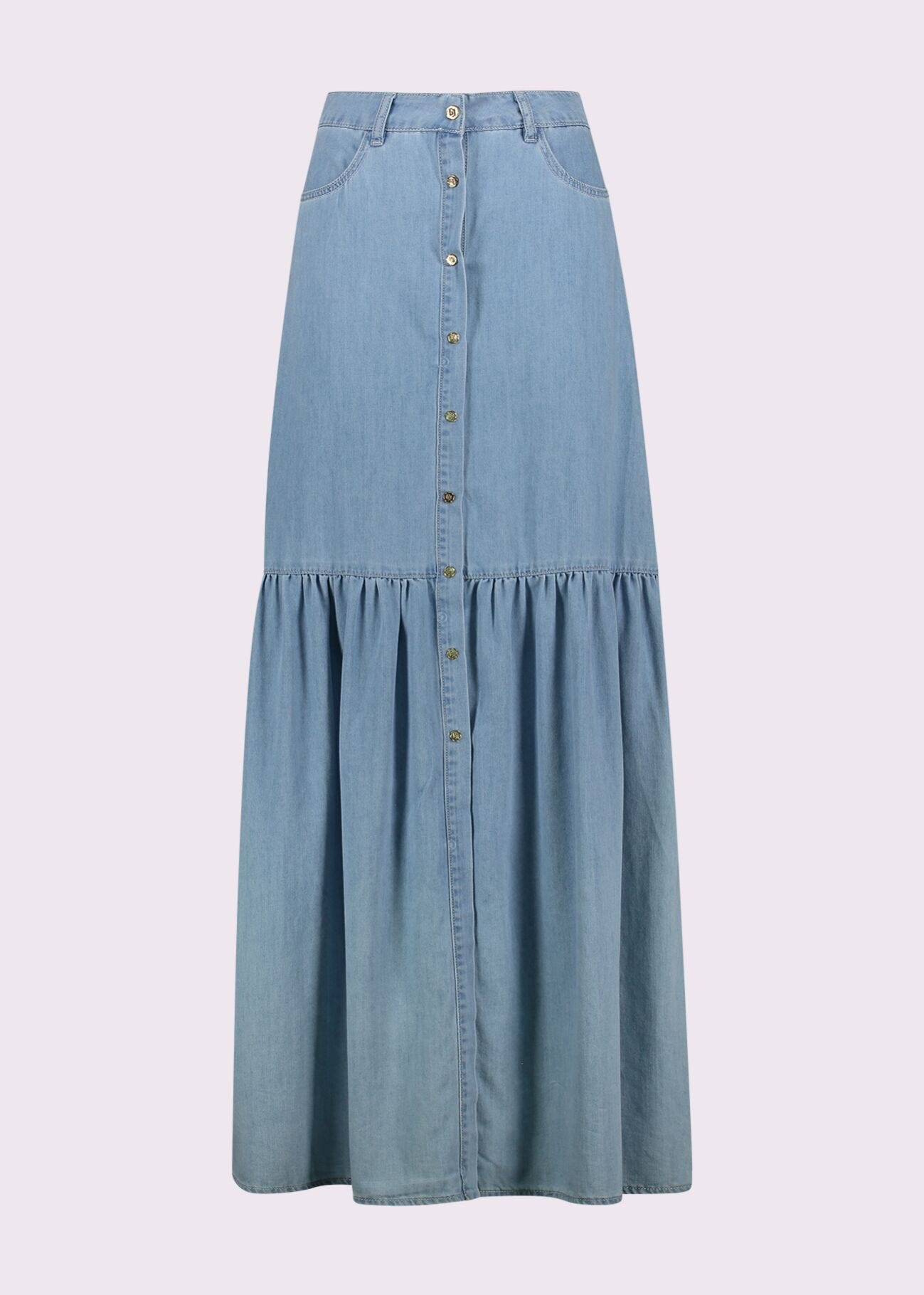 Jupe en chambray de coton