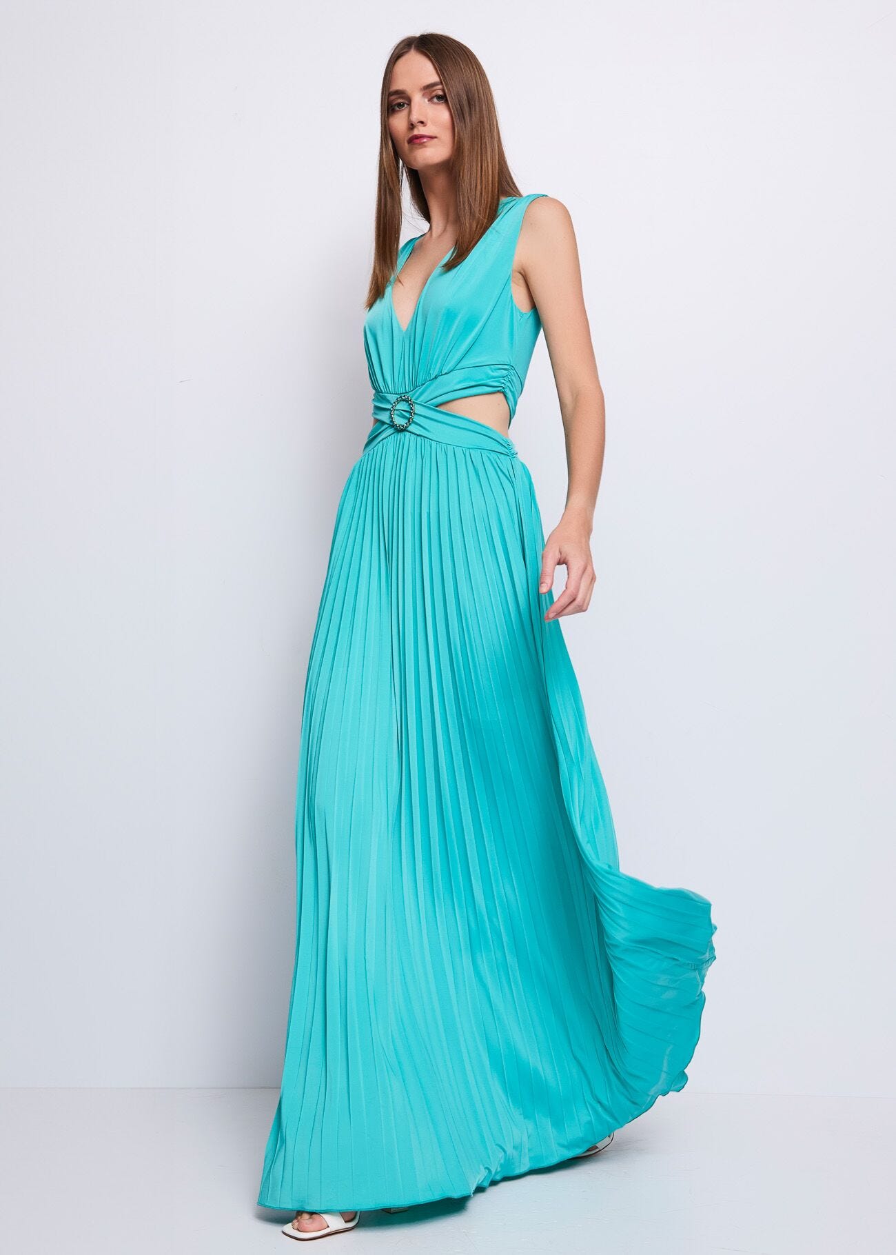 Robe verte en jersey pour femme