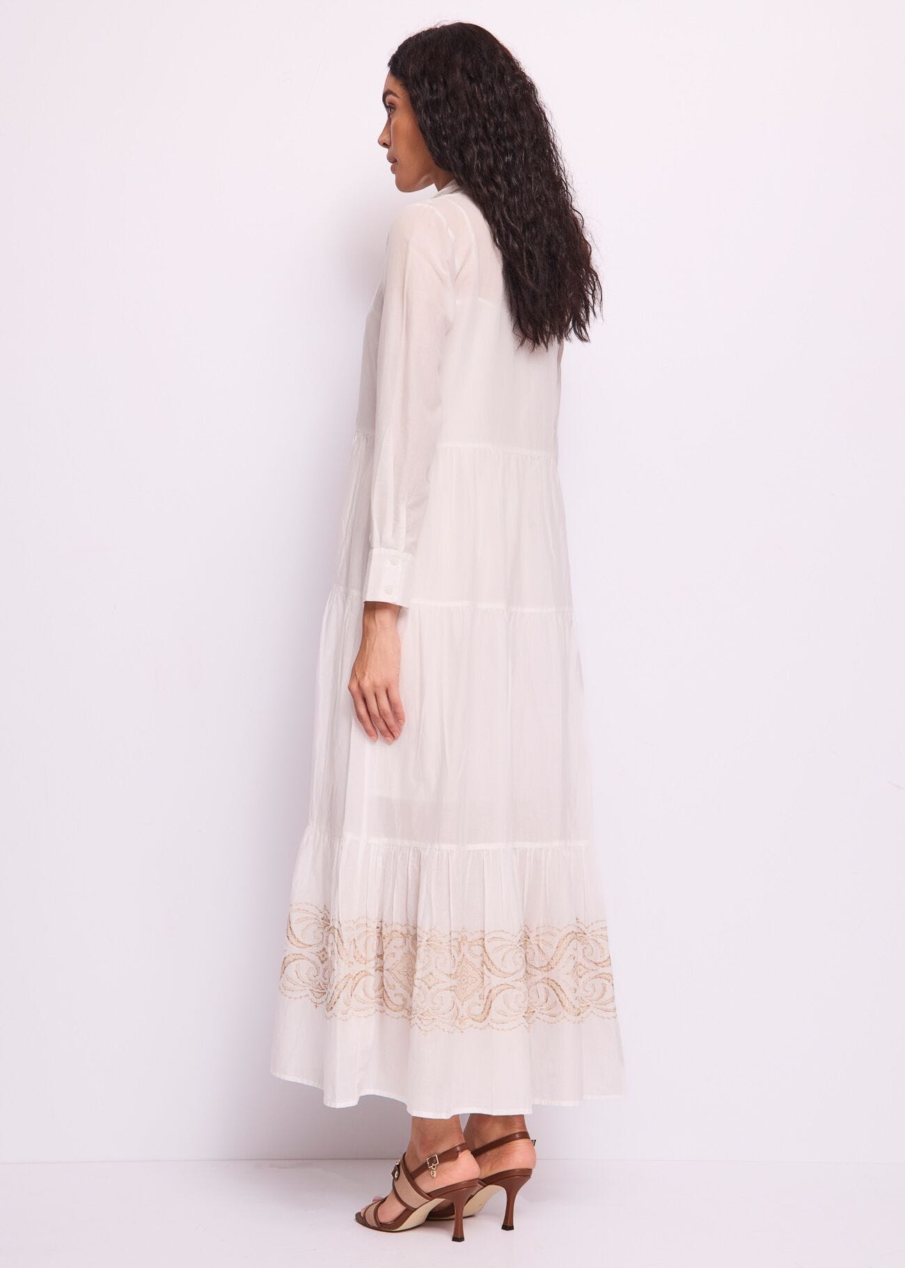 Vestido blanco de algodón para mujer