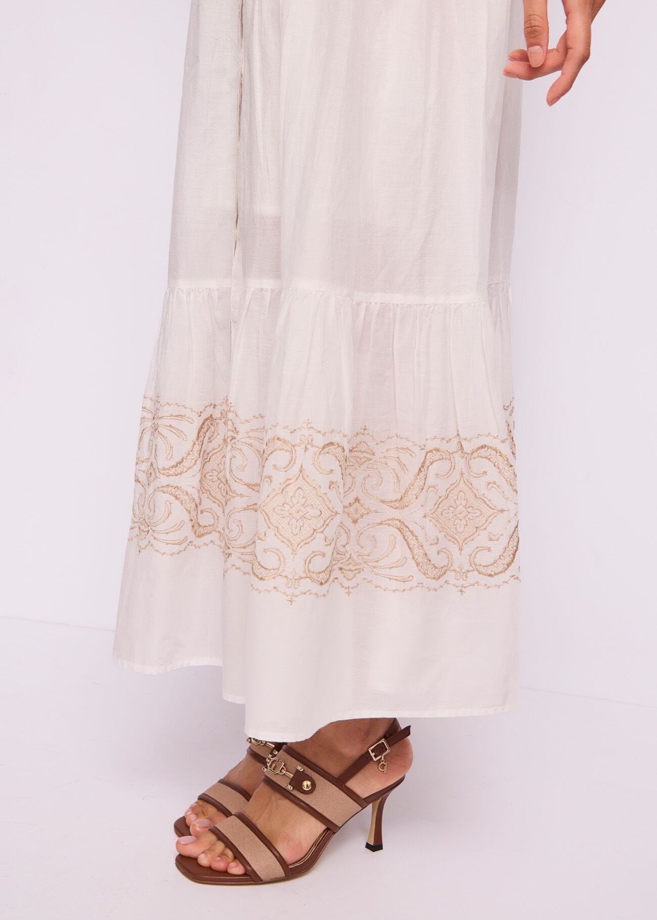 Vestido blanco de algodón para mujer