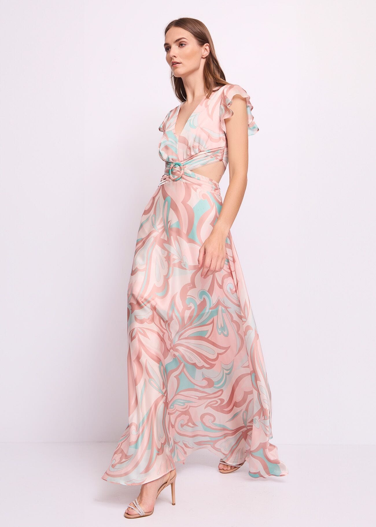 Women's printed chiffon dress