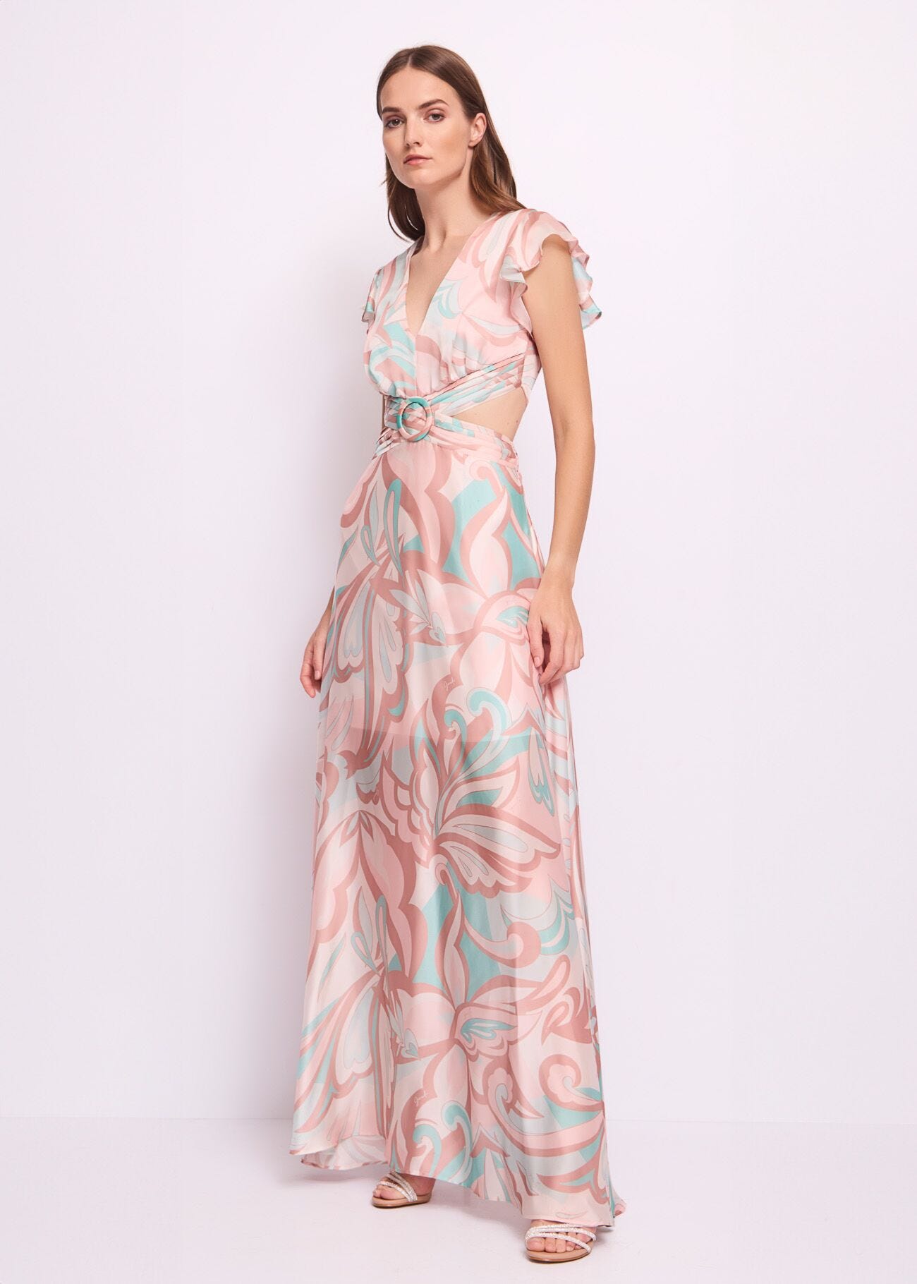 Women's printed chiffon dress
