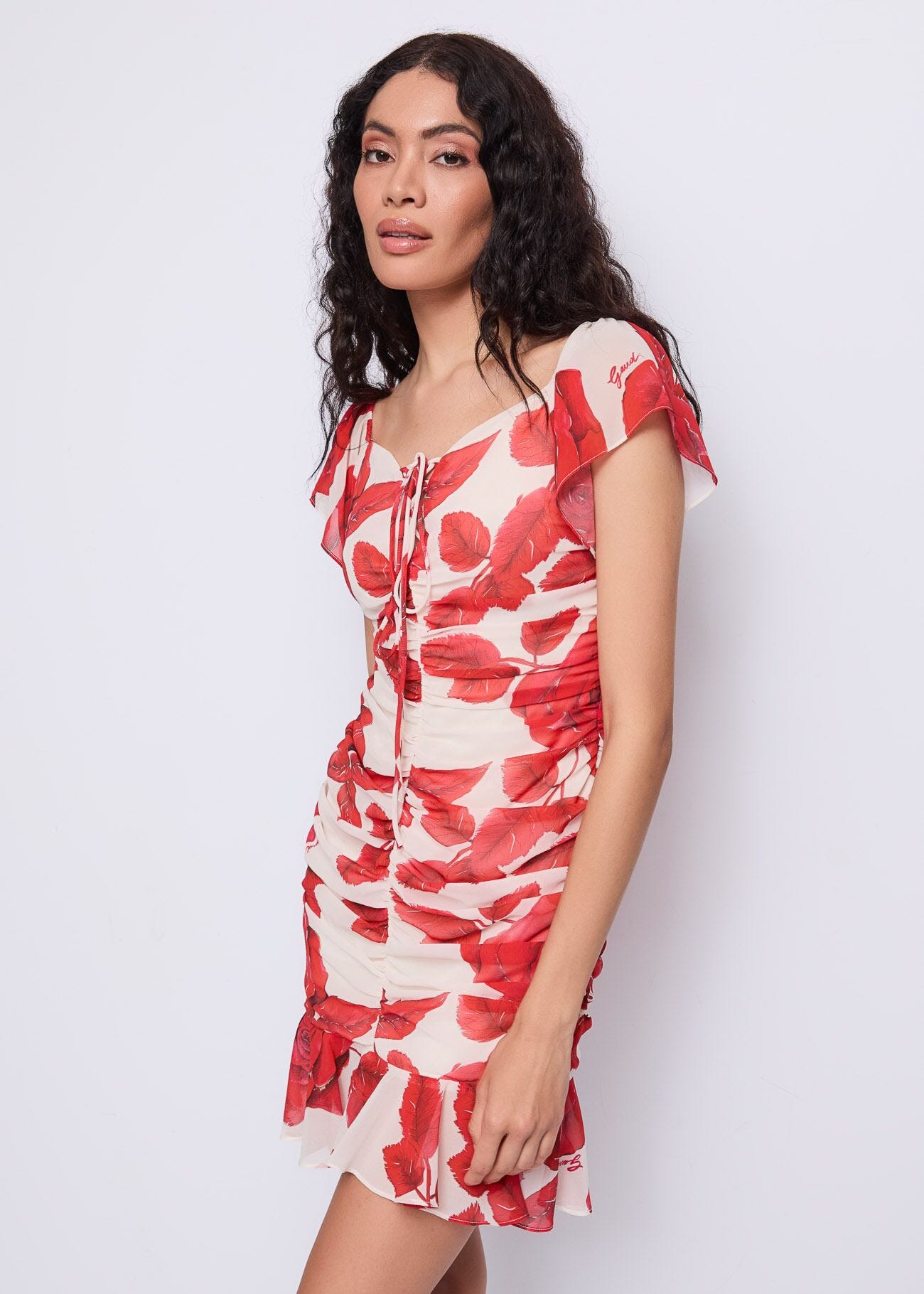 Robe en crêpe georgette imprimé pour femme