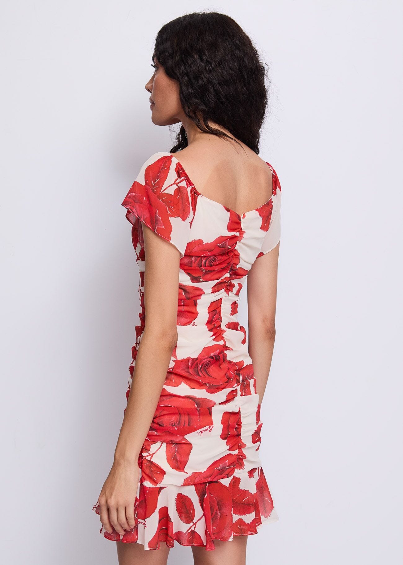 Robe en crêpe georgette imprimé pour femme