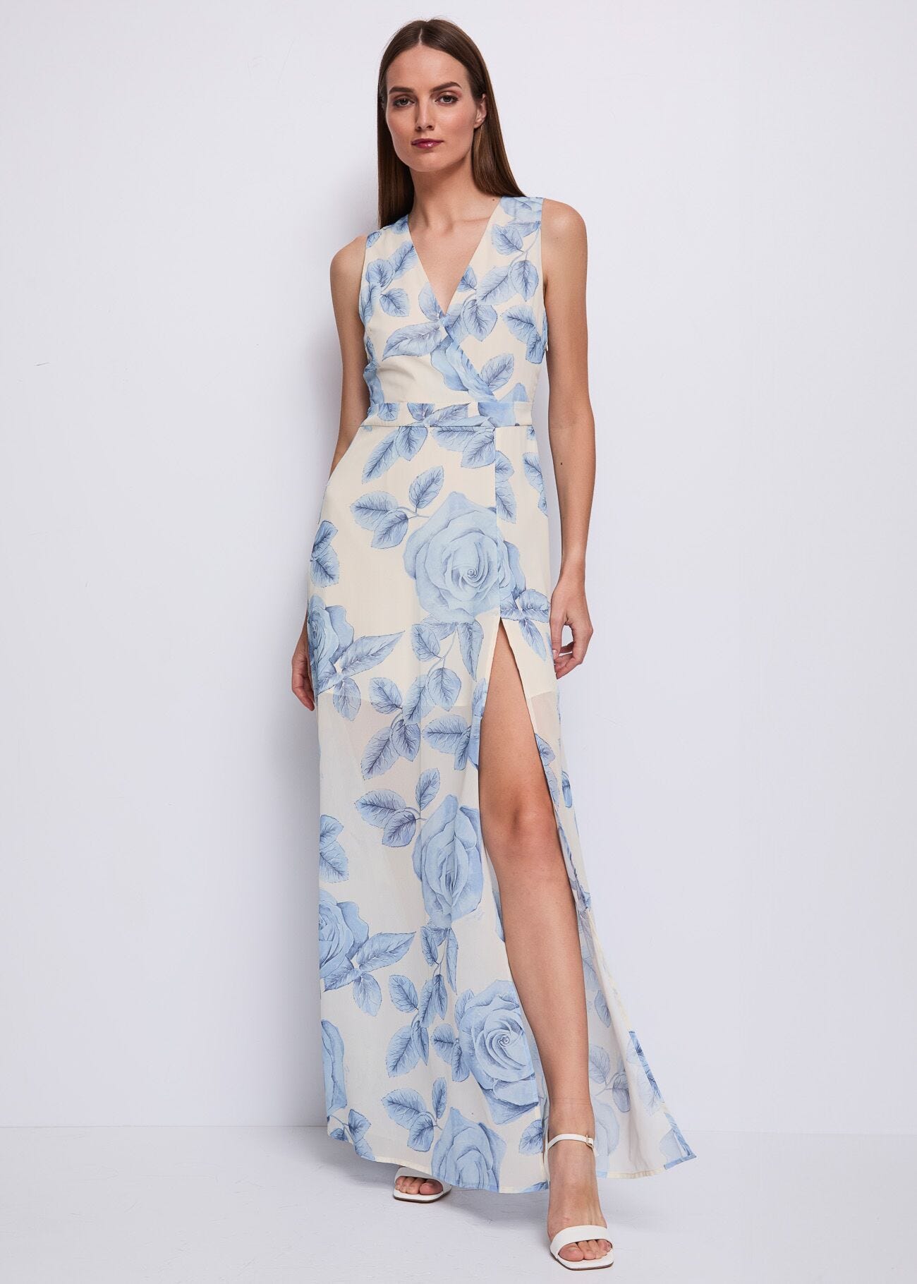 Robe en crêpe georgette imprimé pour femme