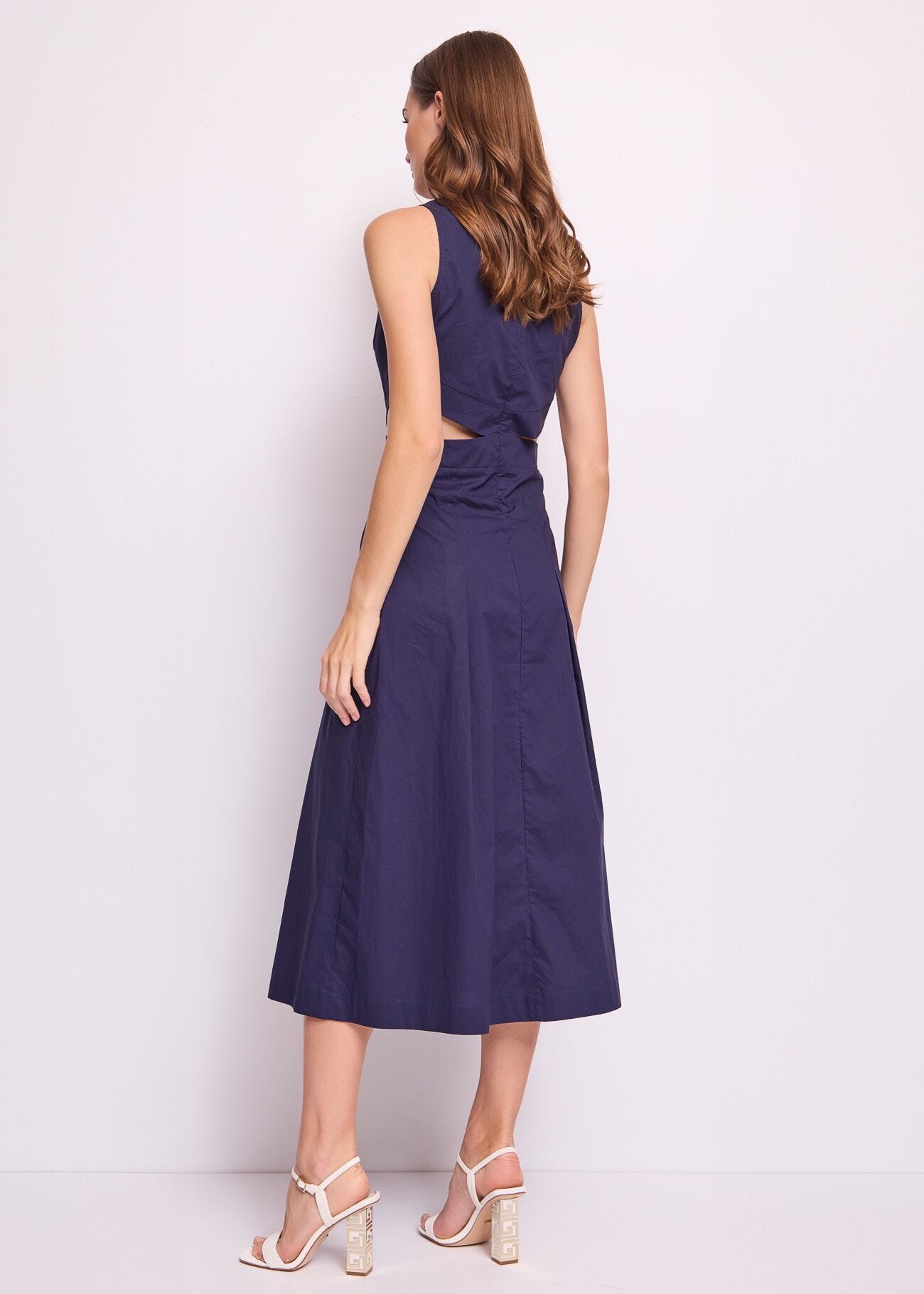 Vestido azul de algodón para mujer