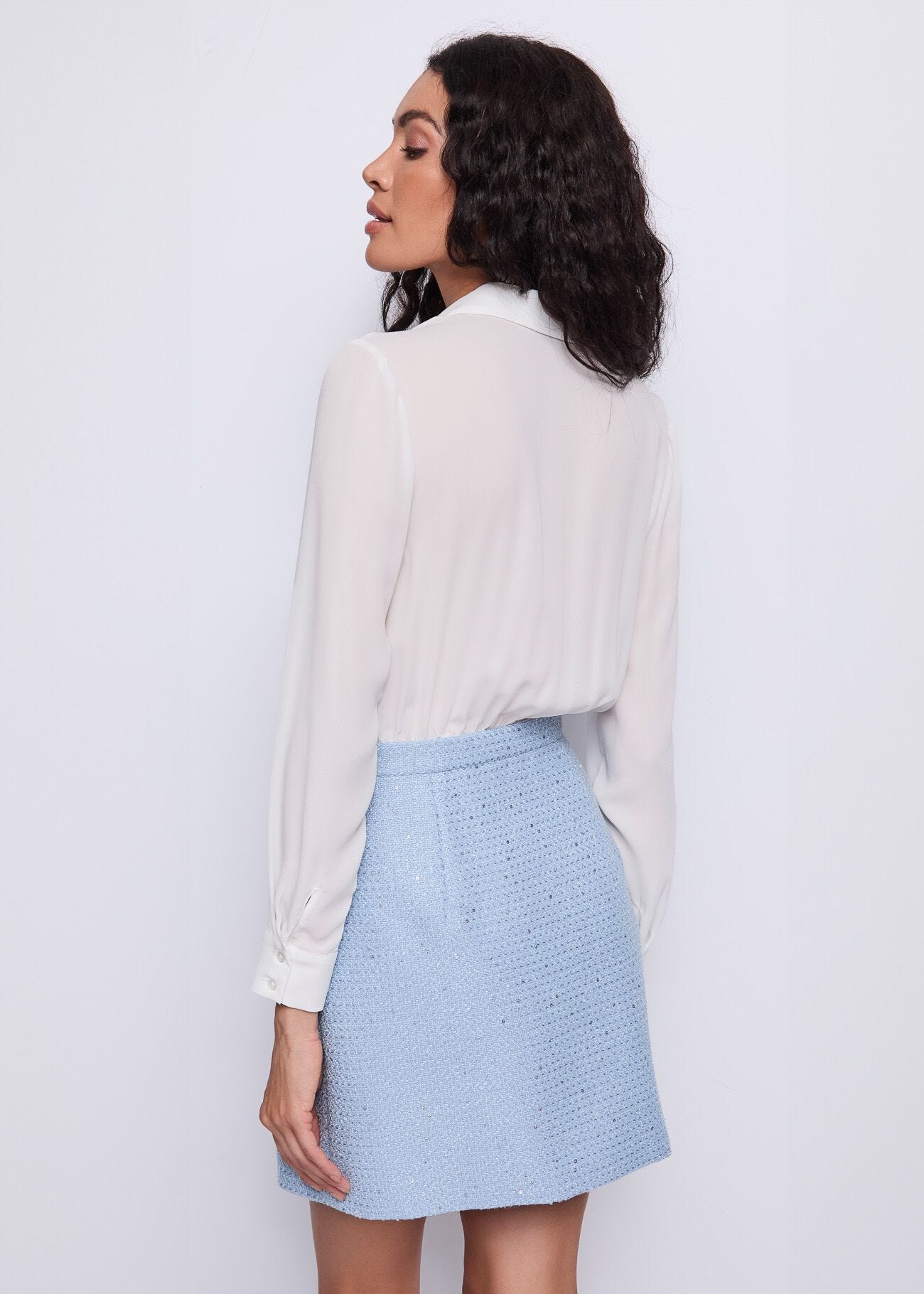 Women's georgette and bouclé dress