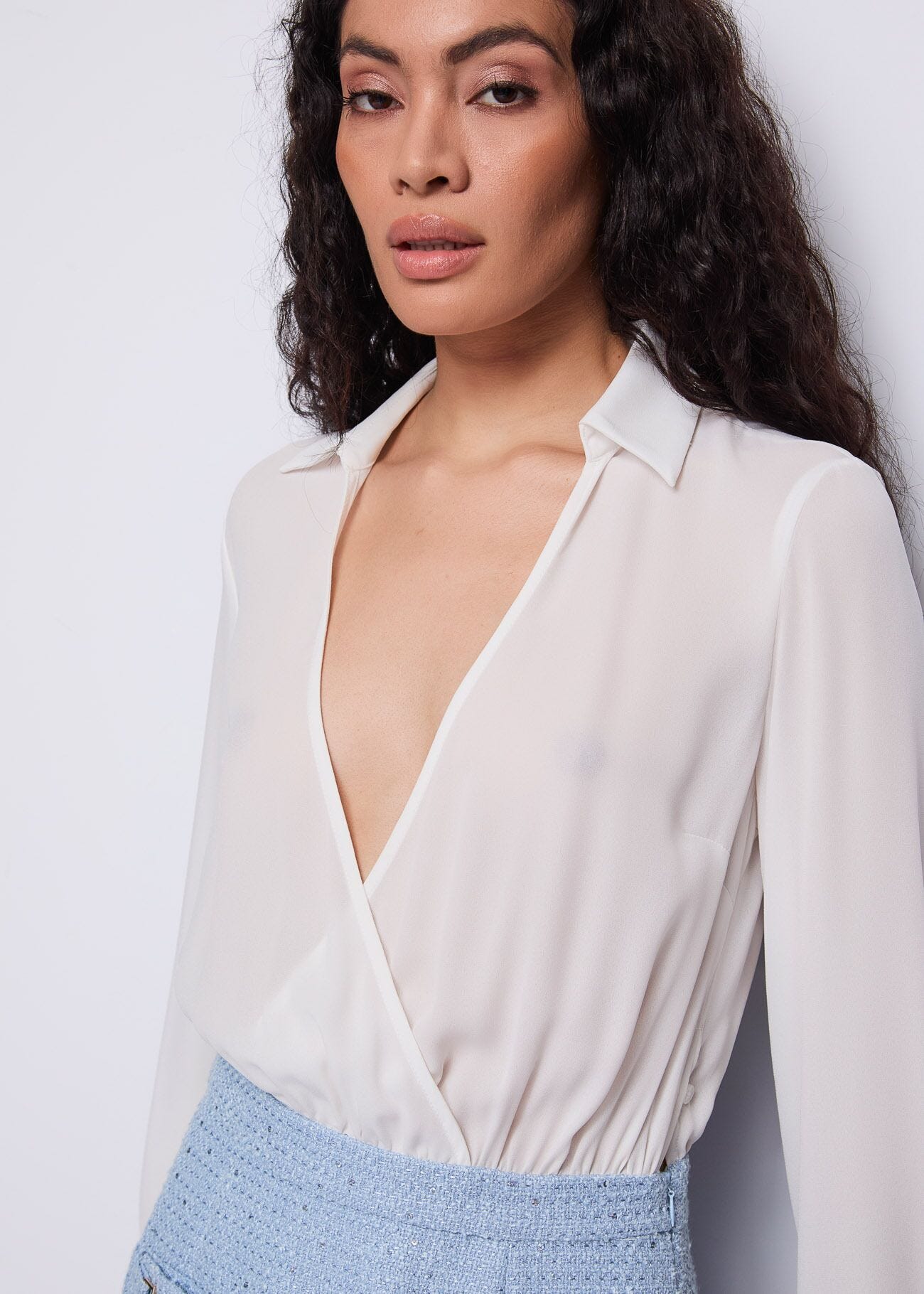 Women's georgette and bouclé dress