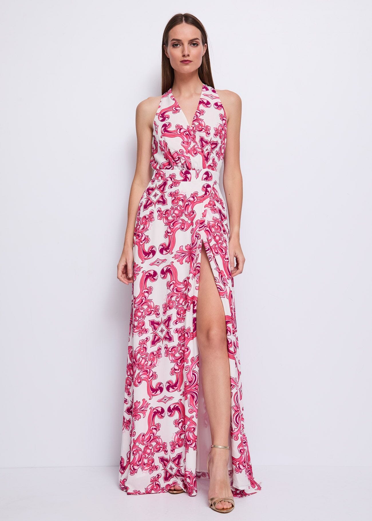 Robe en crêpe imprimé pour femme